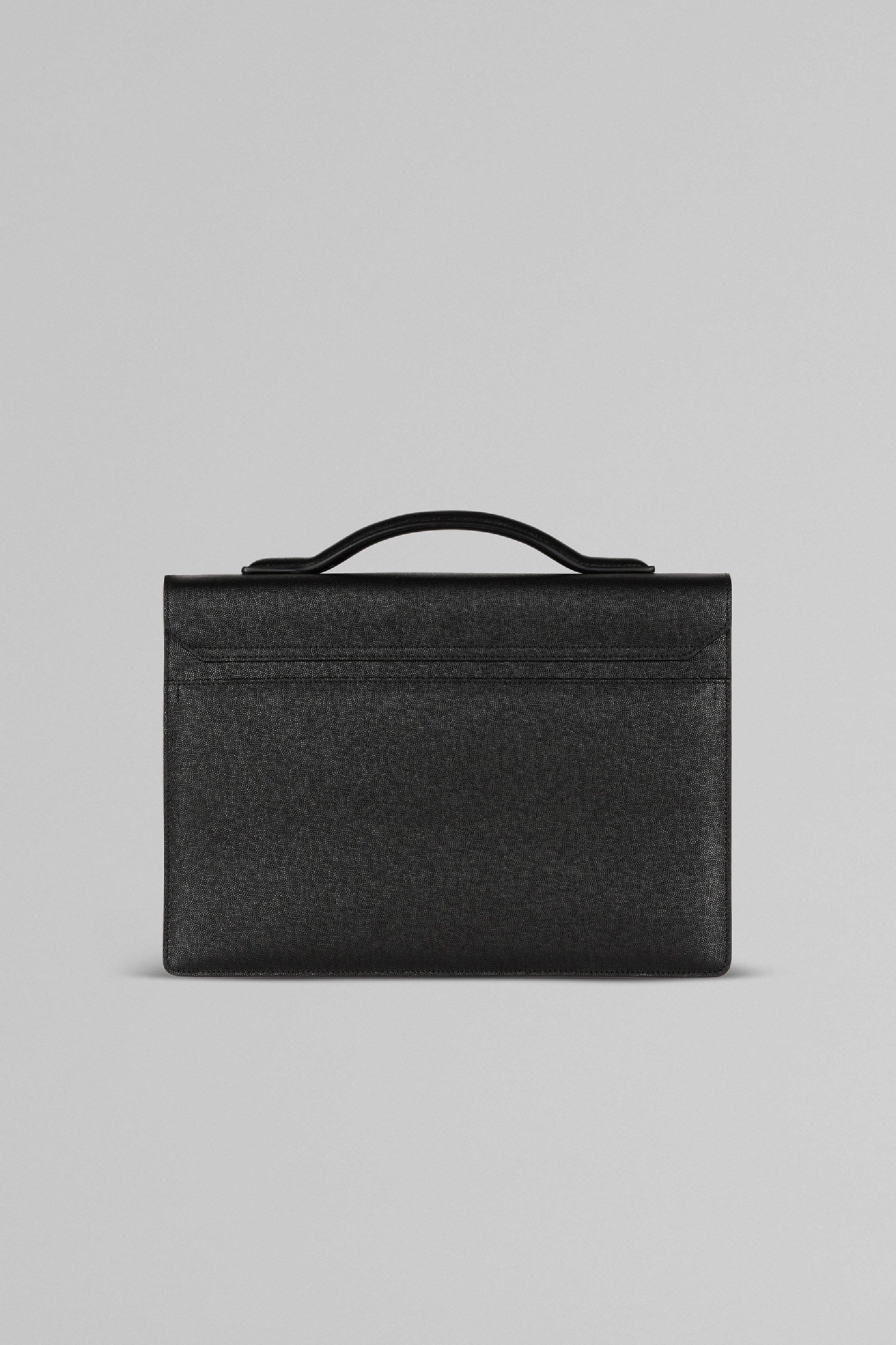 Black Caviar Leather Briefcase, Black, large image number 8
