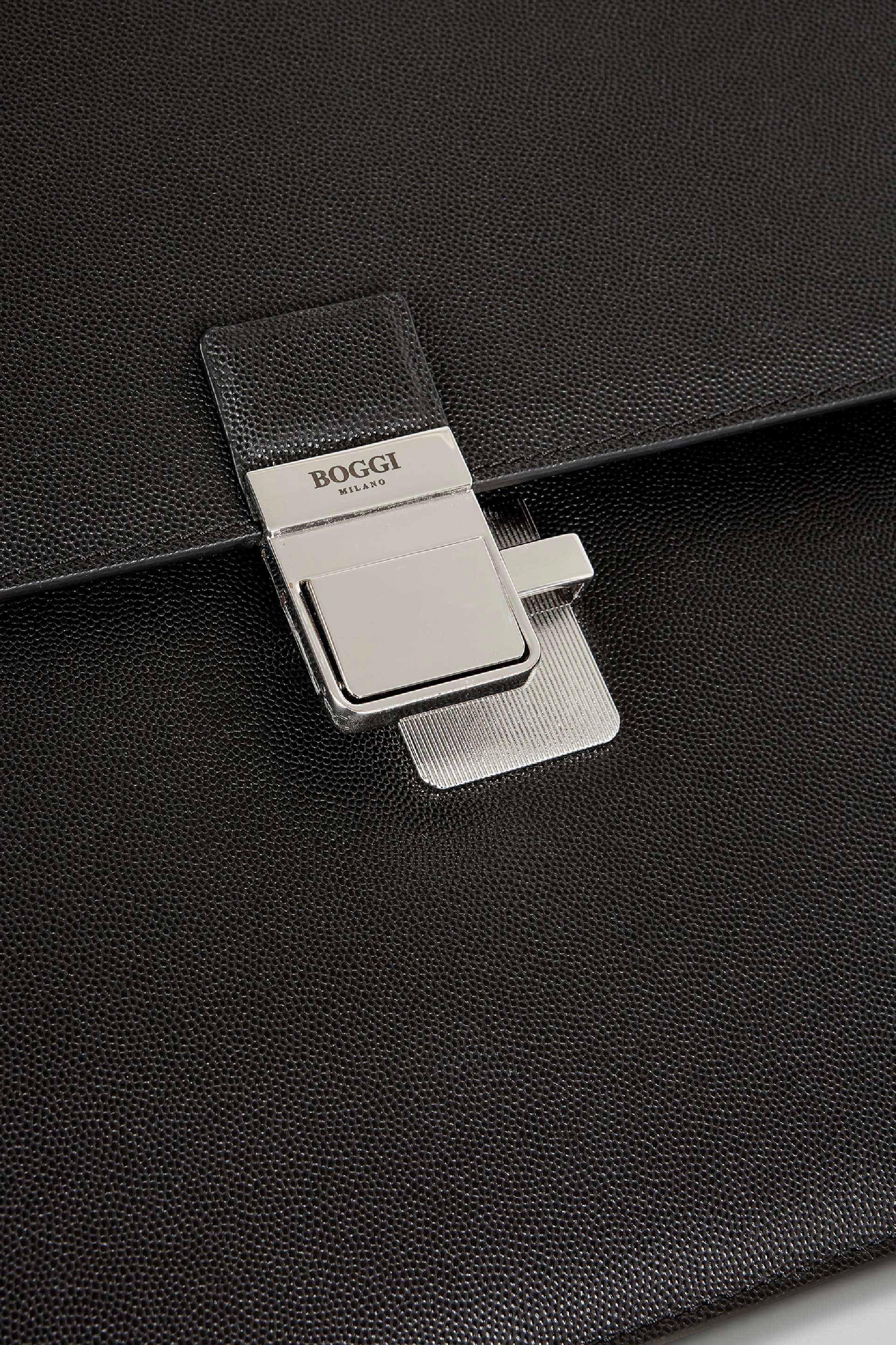 Black Caviar Leather Briefcase, Black, large image number 9
