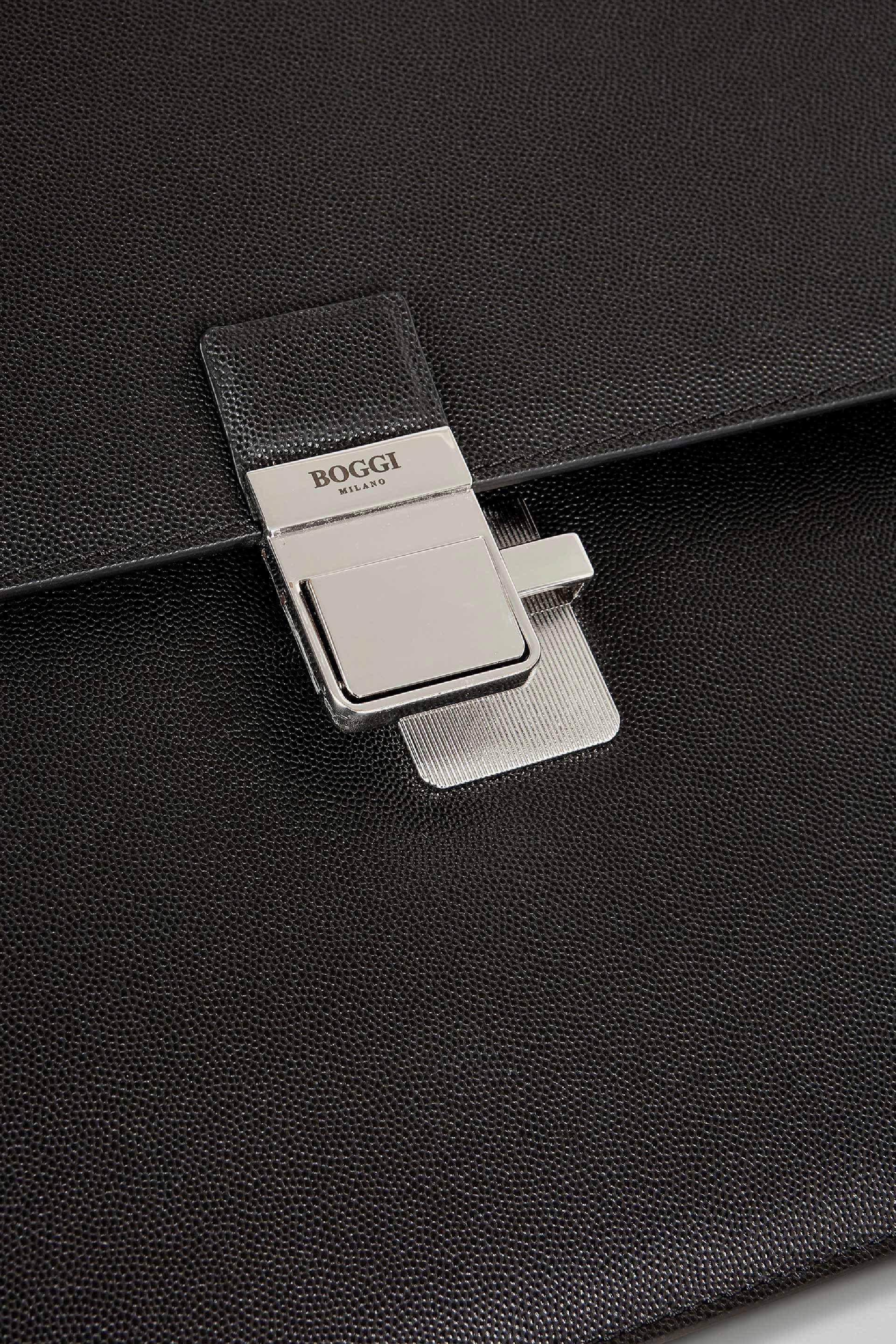 Black Caviar Leather Briefcase, Black, large image number 10