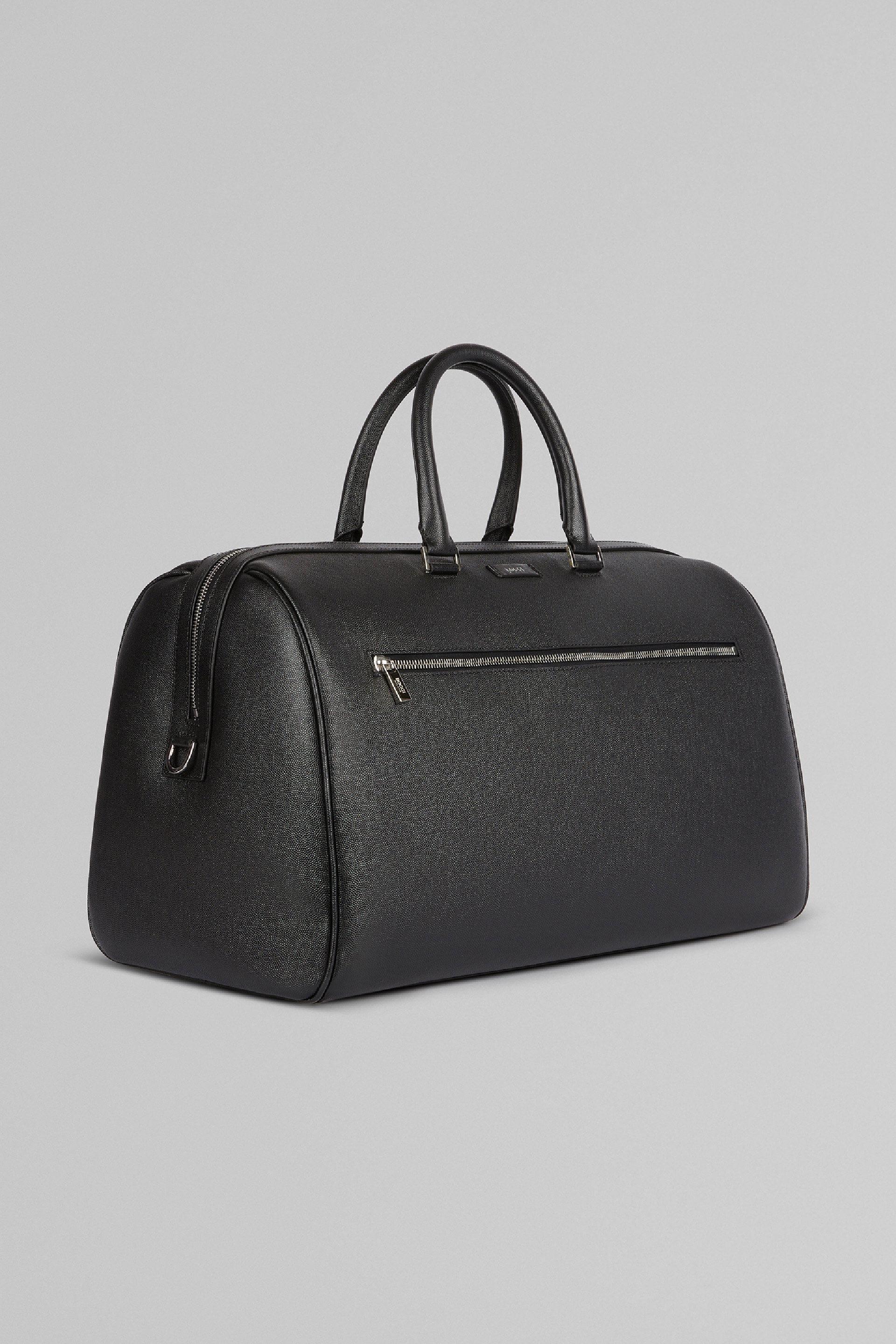 Black Caviar Leather Travel Bag, Black, large image number 1