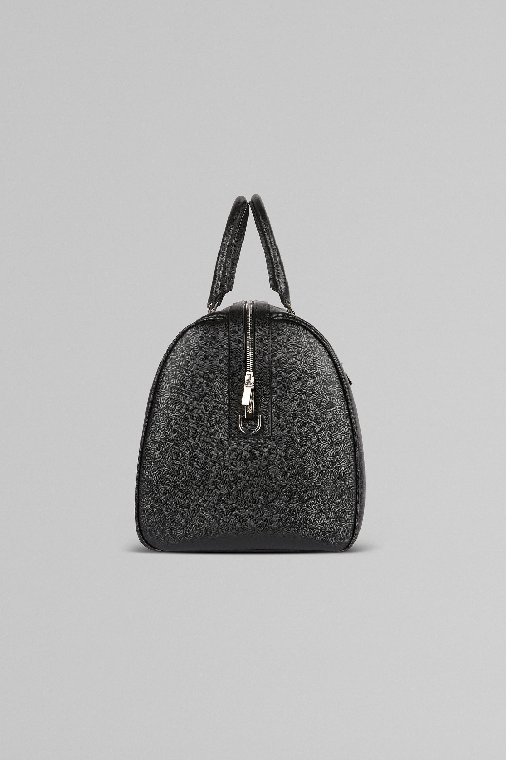 Black Caviar Leather Travel Bag, Black, large image number 3