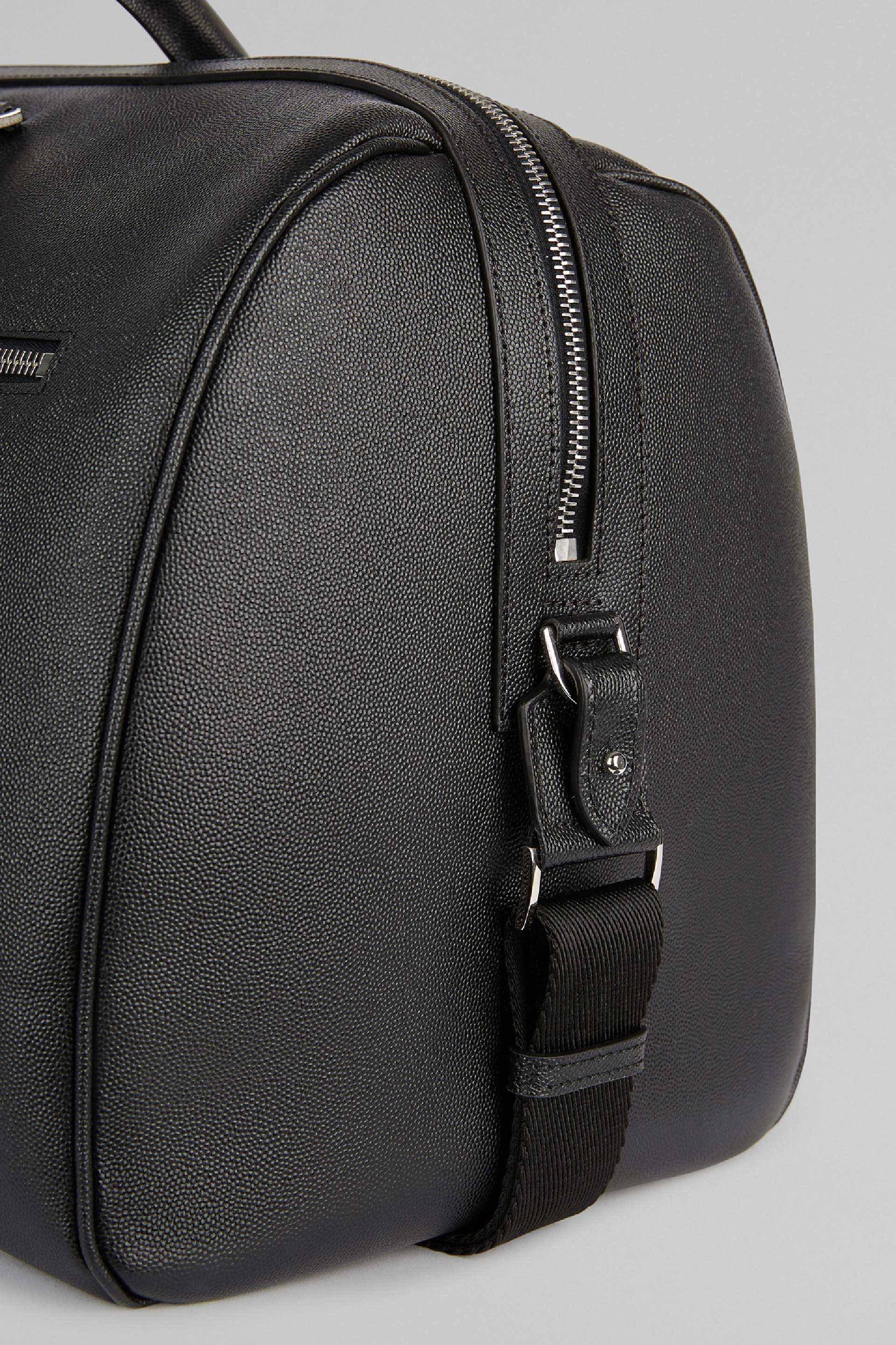 Black Caviar Leather Travel Bag, Black, large image number 8