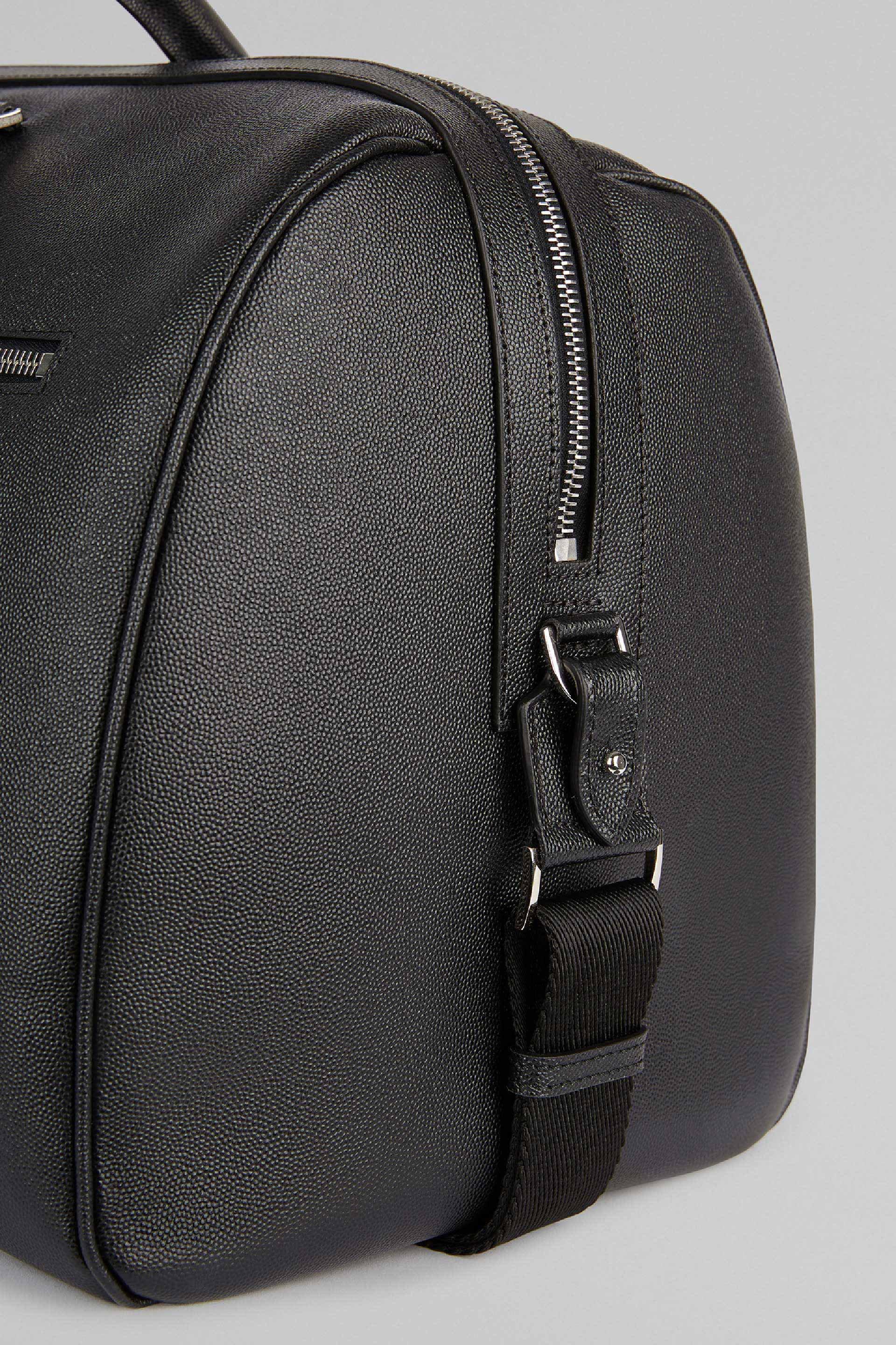 Black Caviar Leather Travel Bag, Black, large image number 9