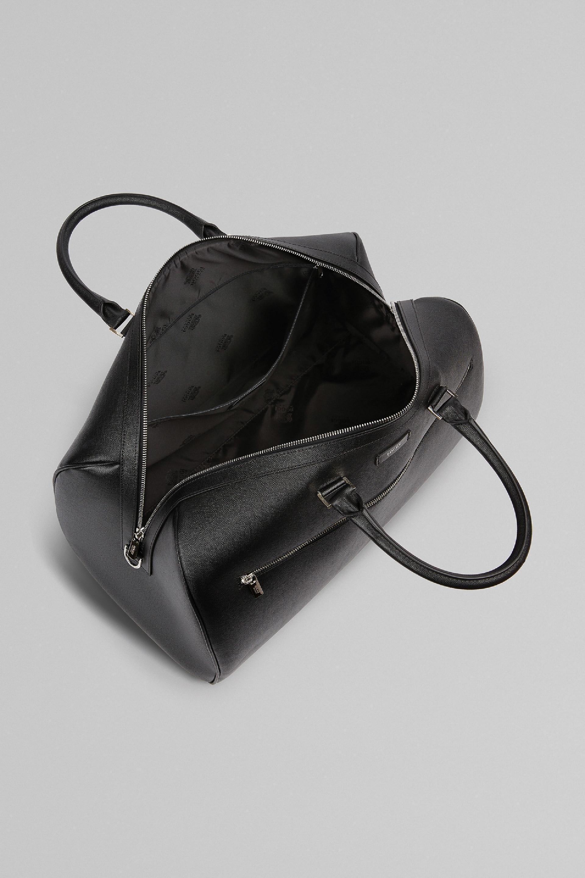 Black Caviar Leather Travel Bag, Black, large image number 10