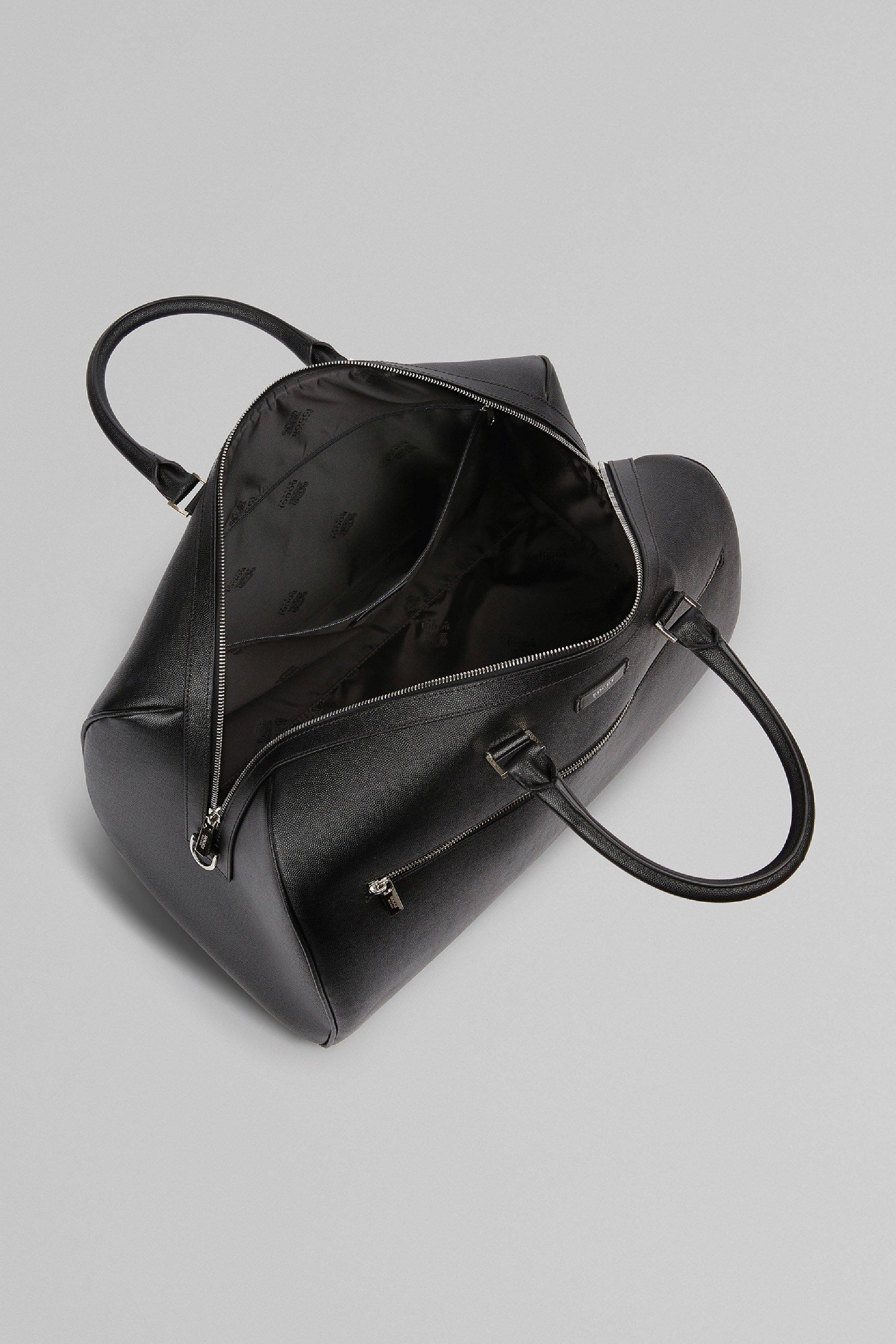 Black Caviar Leather Travel Bag, Black, large image number 11