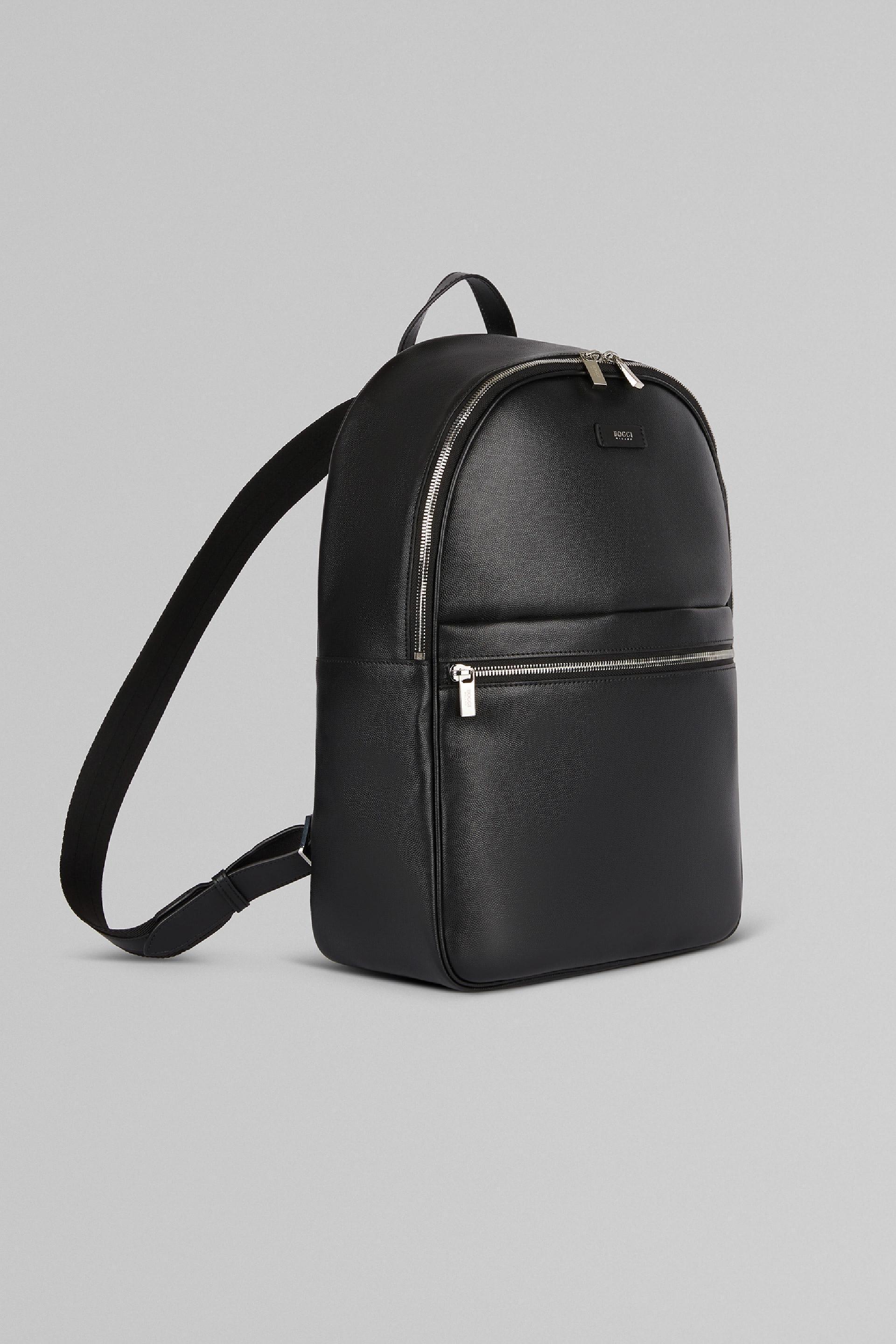 Black Caviar Leather Backpack, Black, large image number 1