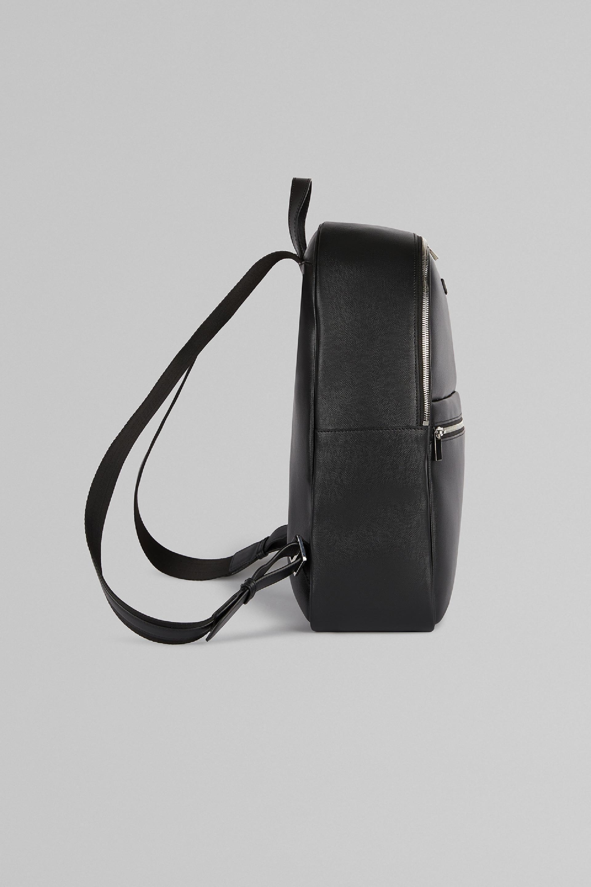 Black Caviar Leather Backpack, Black, large image number 3
