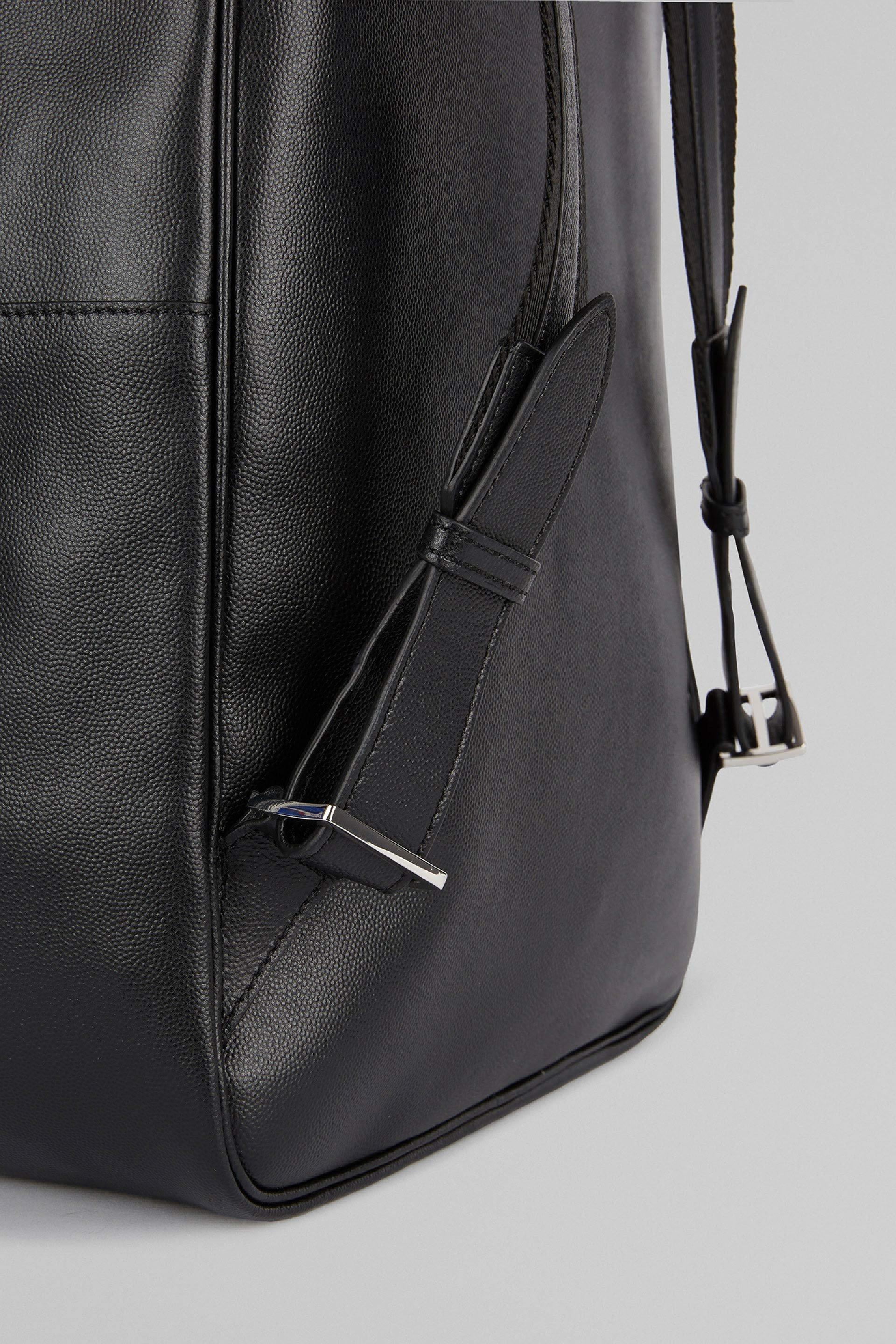 Black Caviar Leather Backpack, Black, large image number 7
