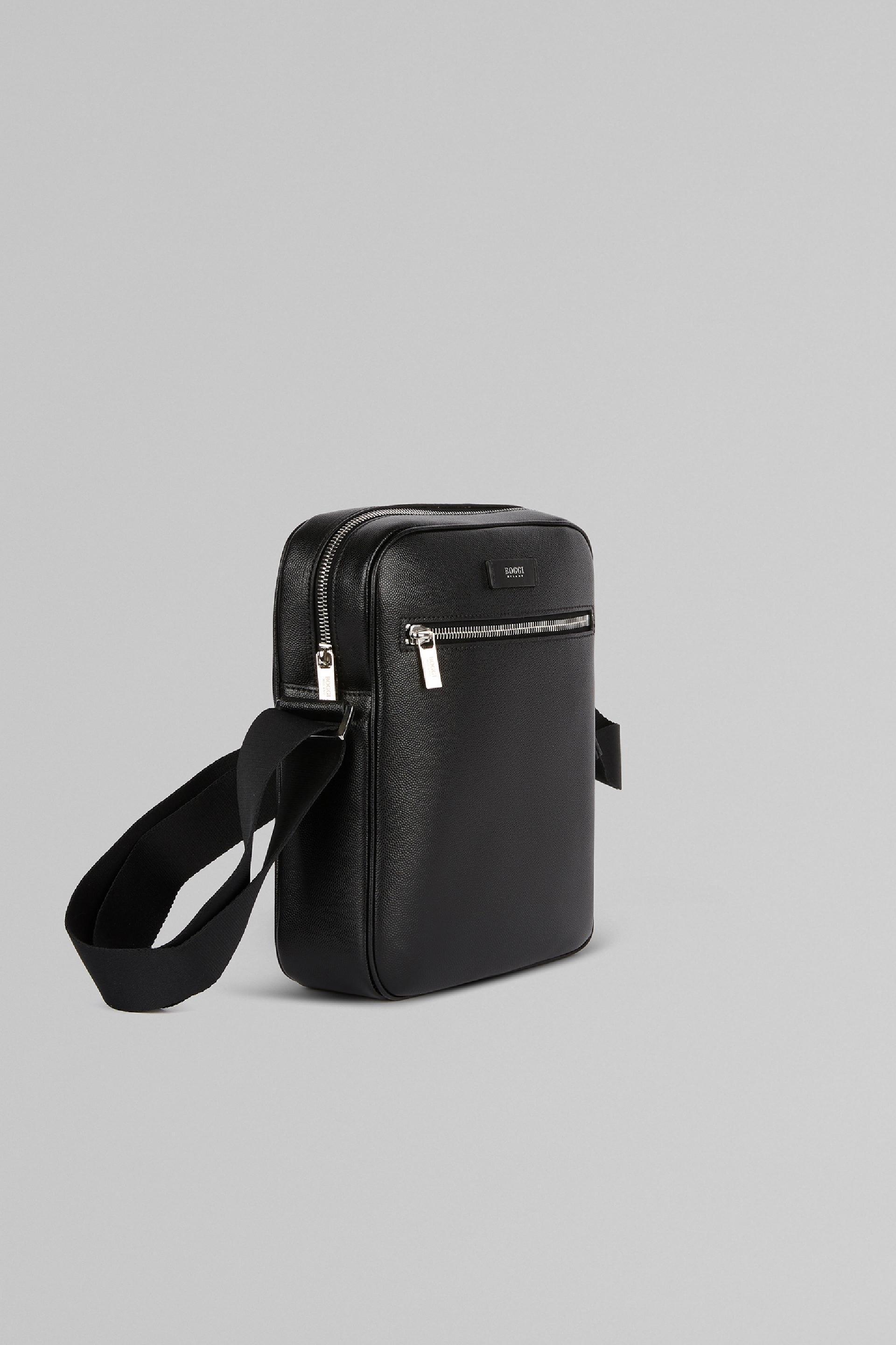 Black Caviar Leather Shoulder Bag, Black, large image number 1