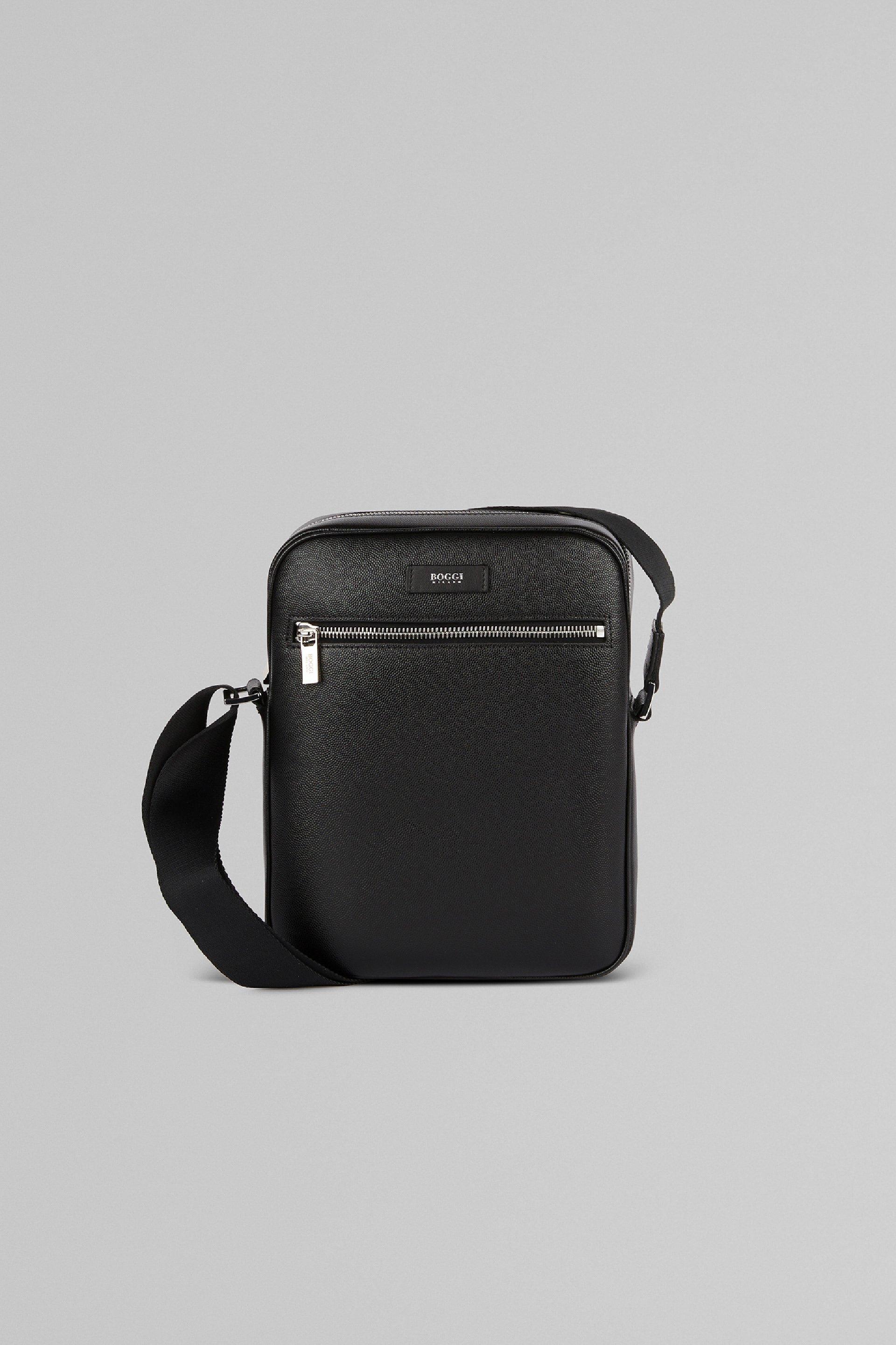 Black Caviar Leather Shoulder Bag, Black, large image number 2