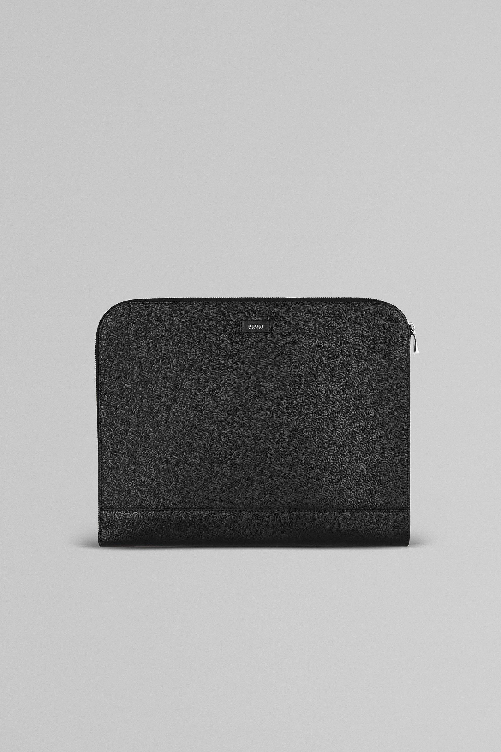 Black Caviar Leather Document Holder, Black, large image number 1