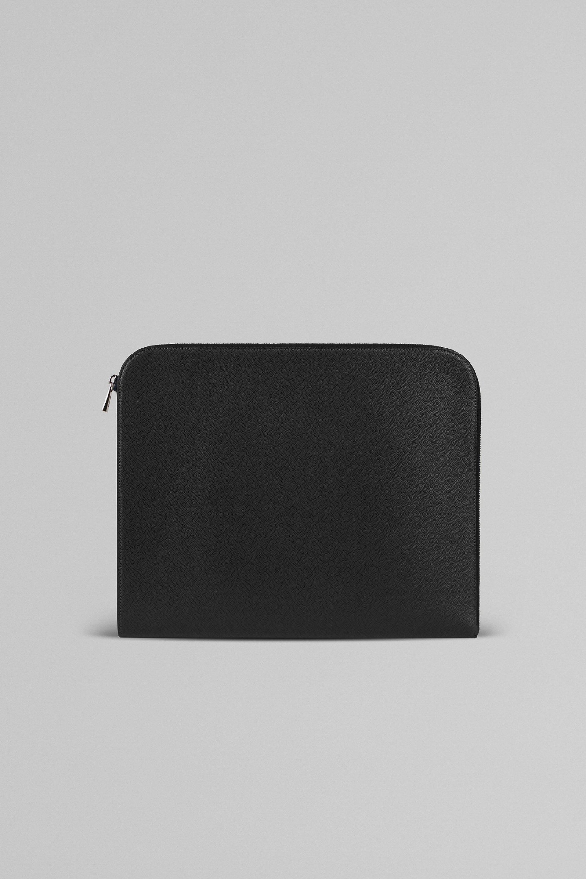 Black Caviar Leather Document Holder, Black, large image number 4