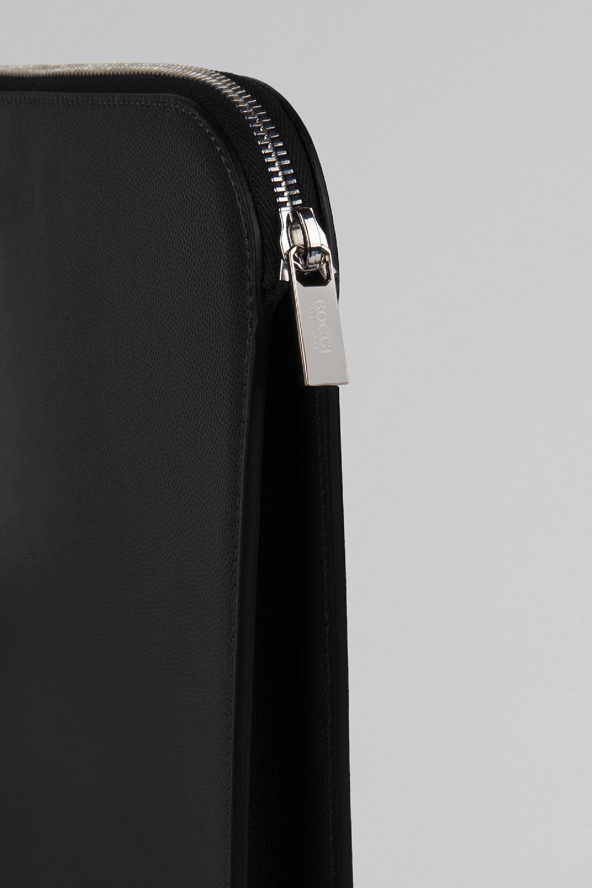 Black Caviar Leather Document Holder, Black, large image number 6
