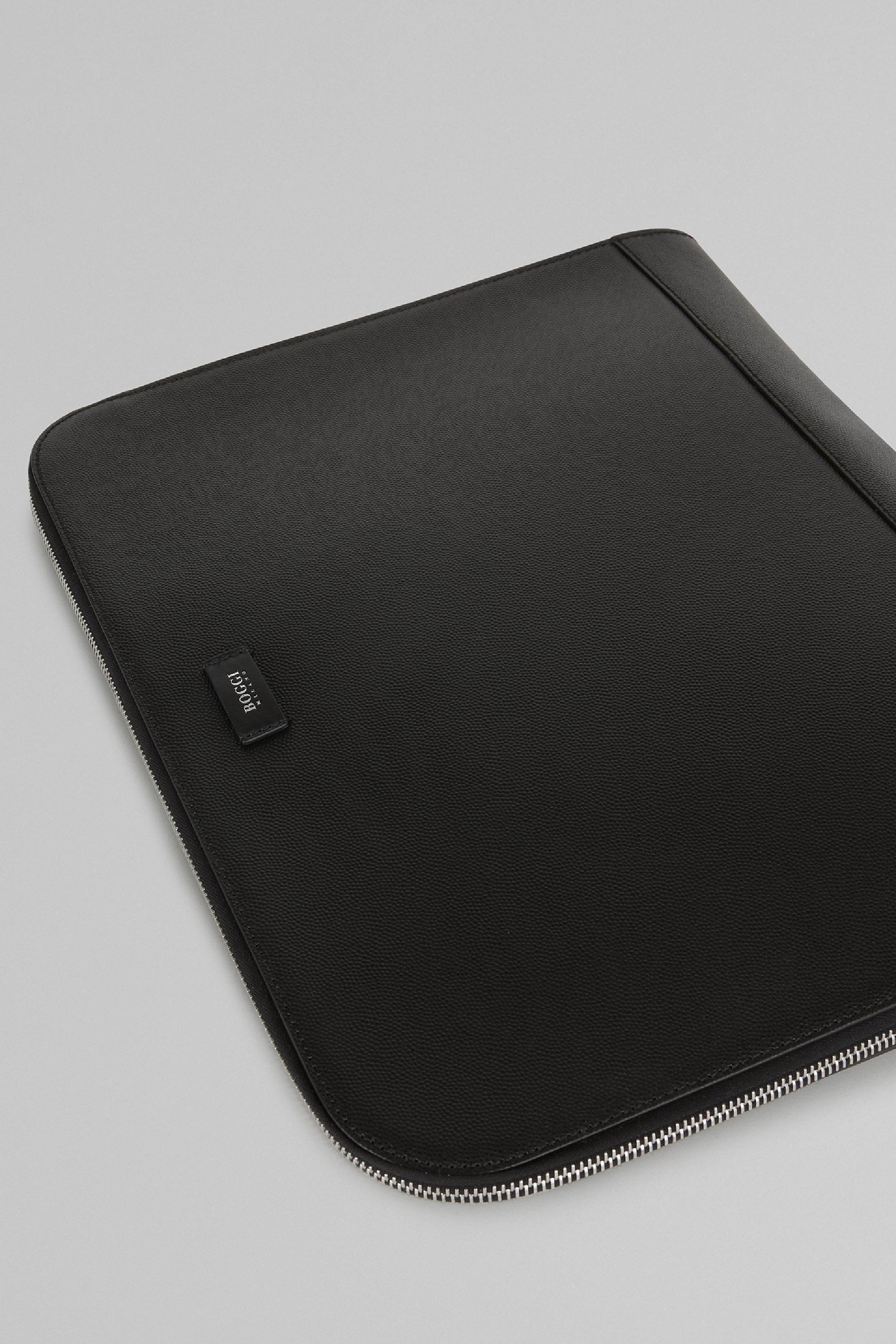 Black Caviar Leather Document Holder, Black, large image number 7