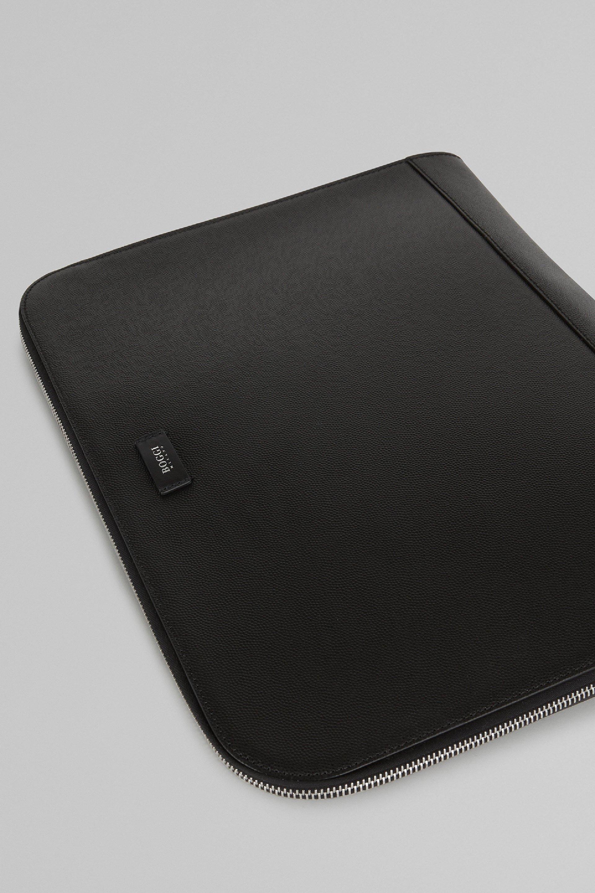 Black Caviar Leather Document Holder, Black, large image number 12