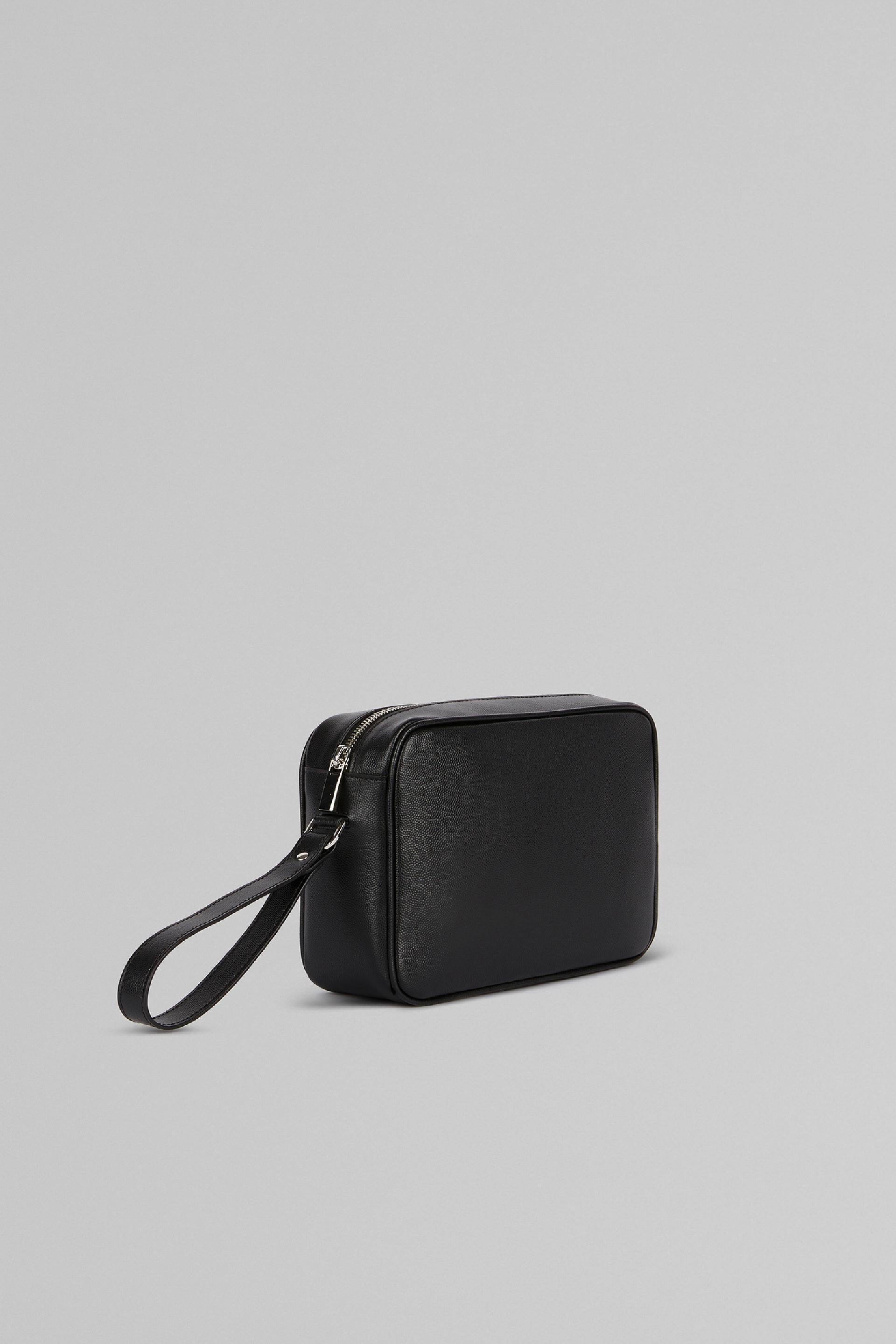 Black Caviar Leather Sponge Bag, Black, large image number 0