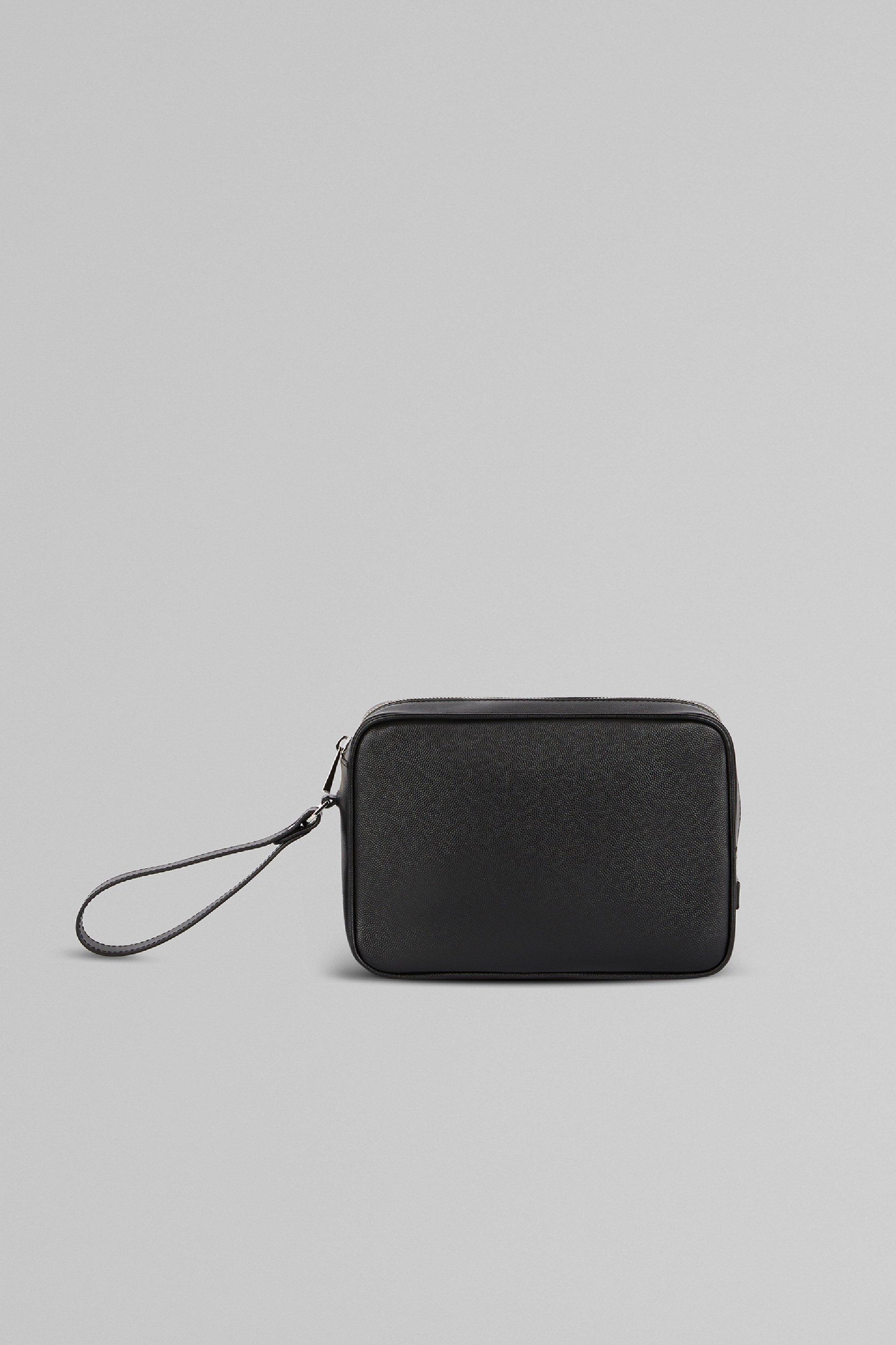Black Caviar Leather Sponge Bag, Black, large image number 3