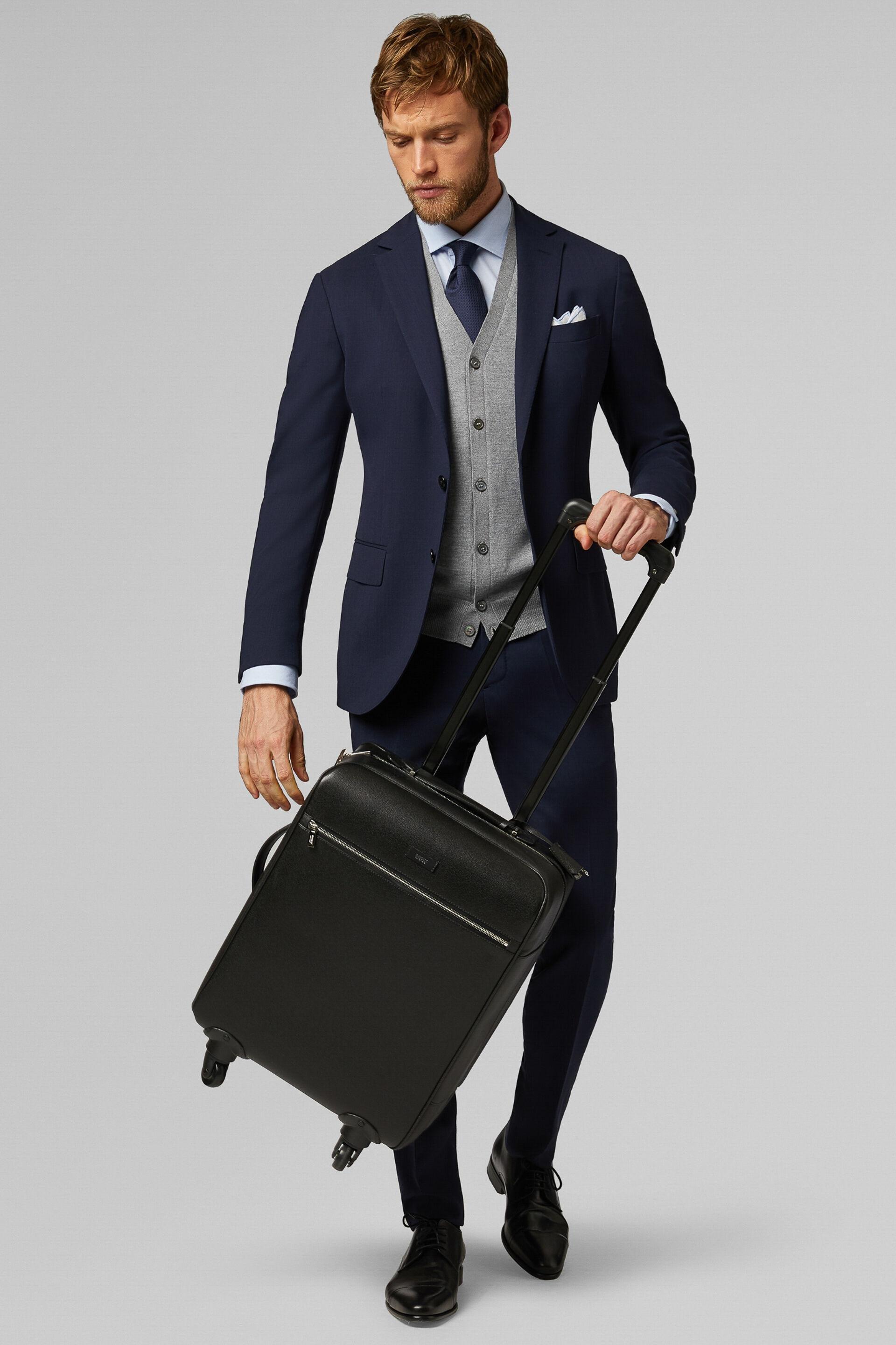 Caviar Leather Trolley Suitcase Black, Black, large image number 6