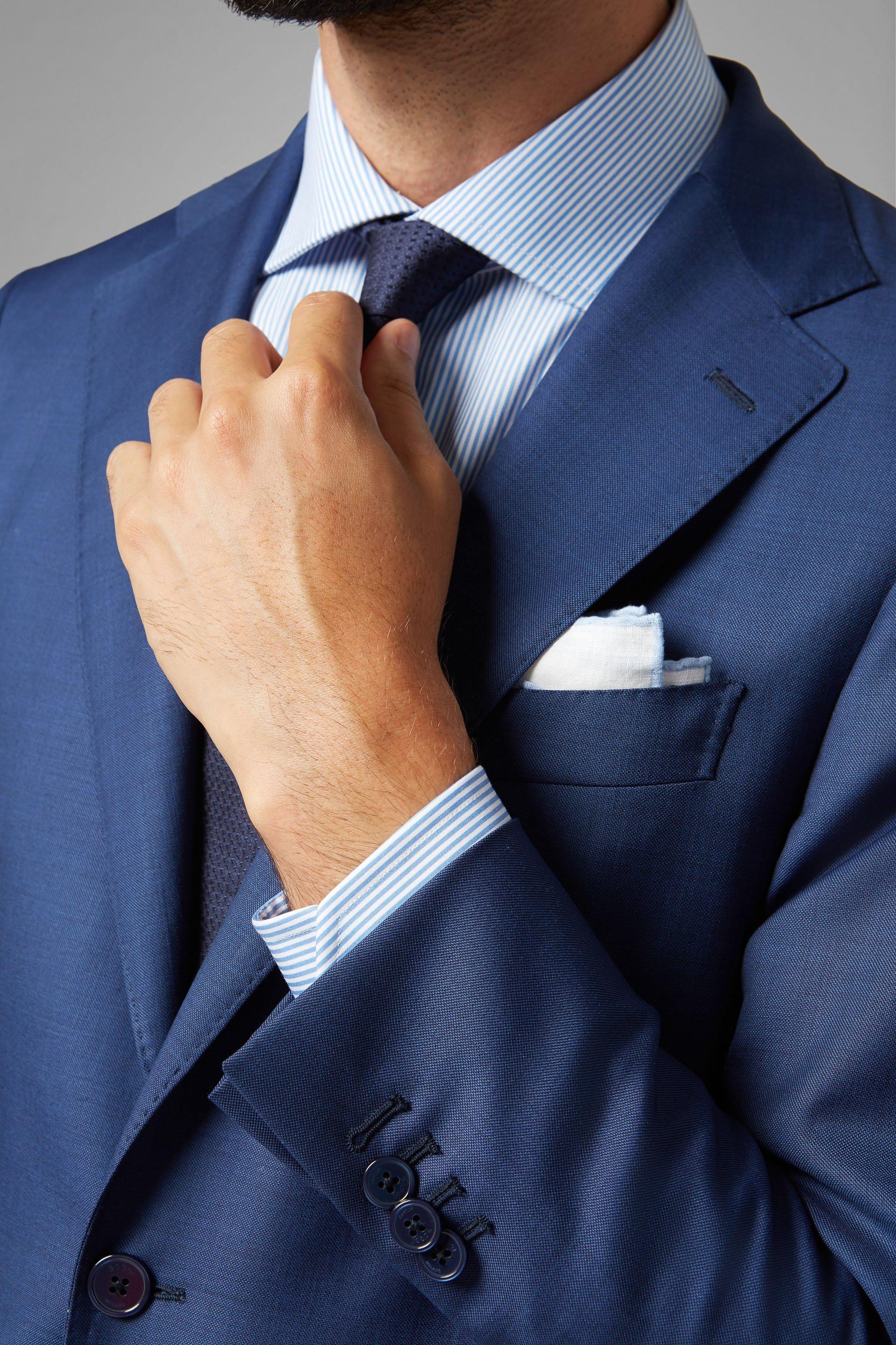 Blue Slim Wool Milano Suit Jacket, , large image number 1