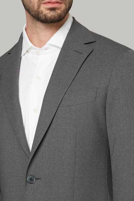 Grey Slim Wool Milano Suit Jacket, , large image number 3