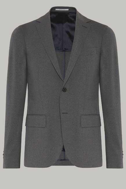 Grey Slim Wool Milano Suit Jacket, , large image number 5