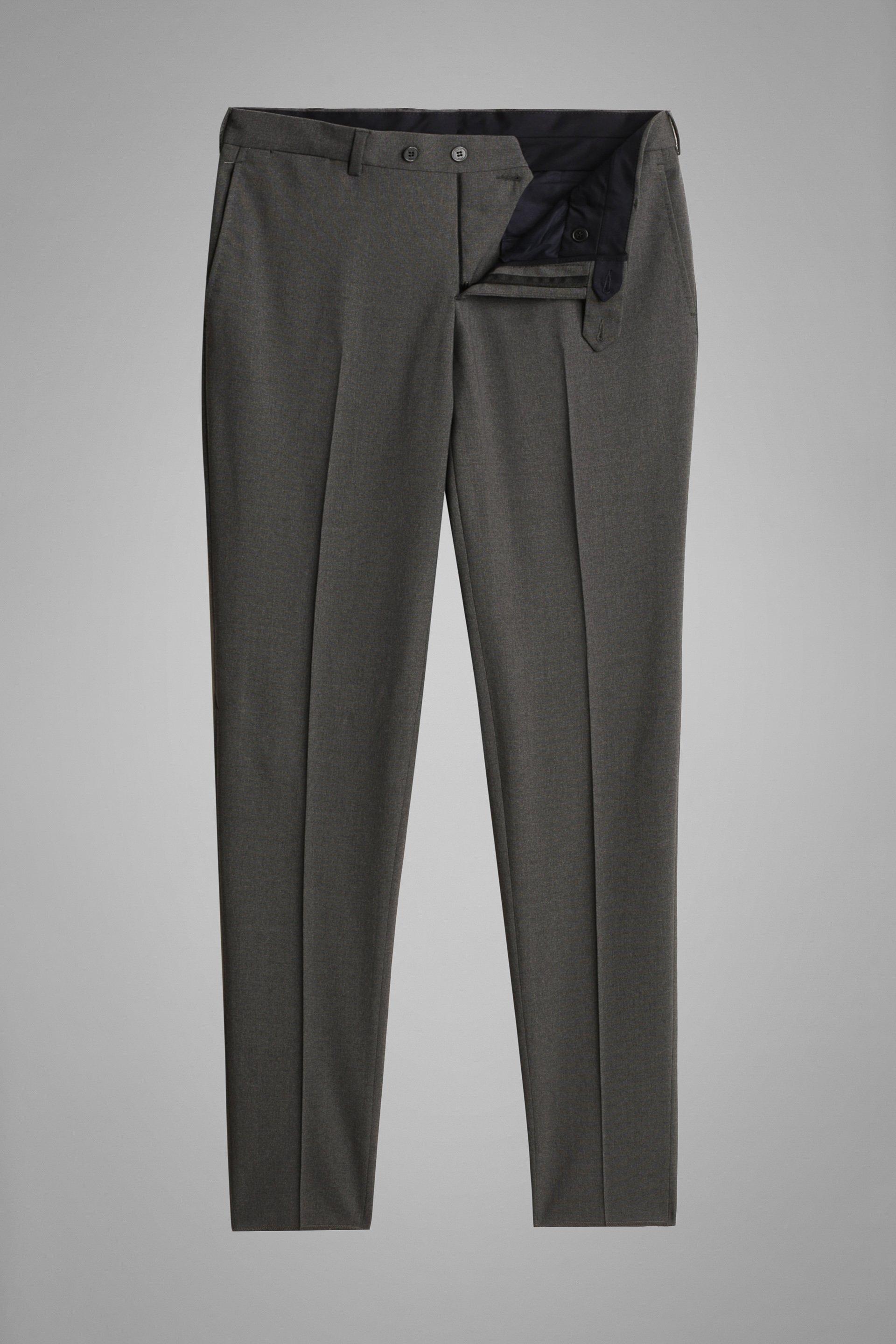 Grey Wool Travel Suit Trousers, , large image number 3
