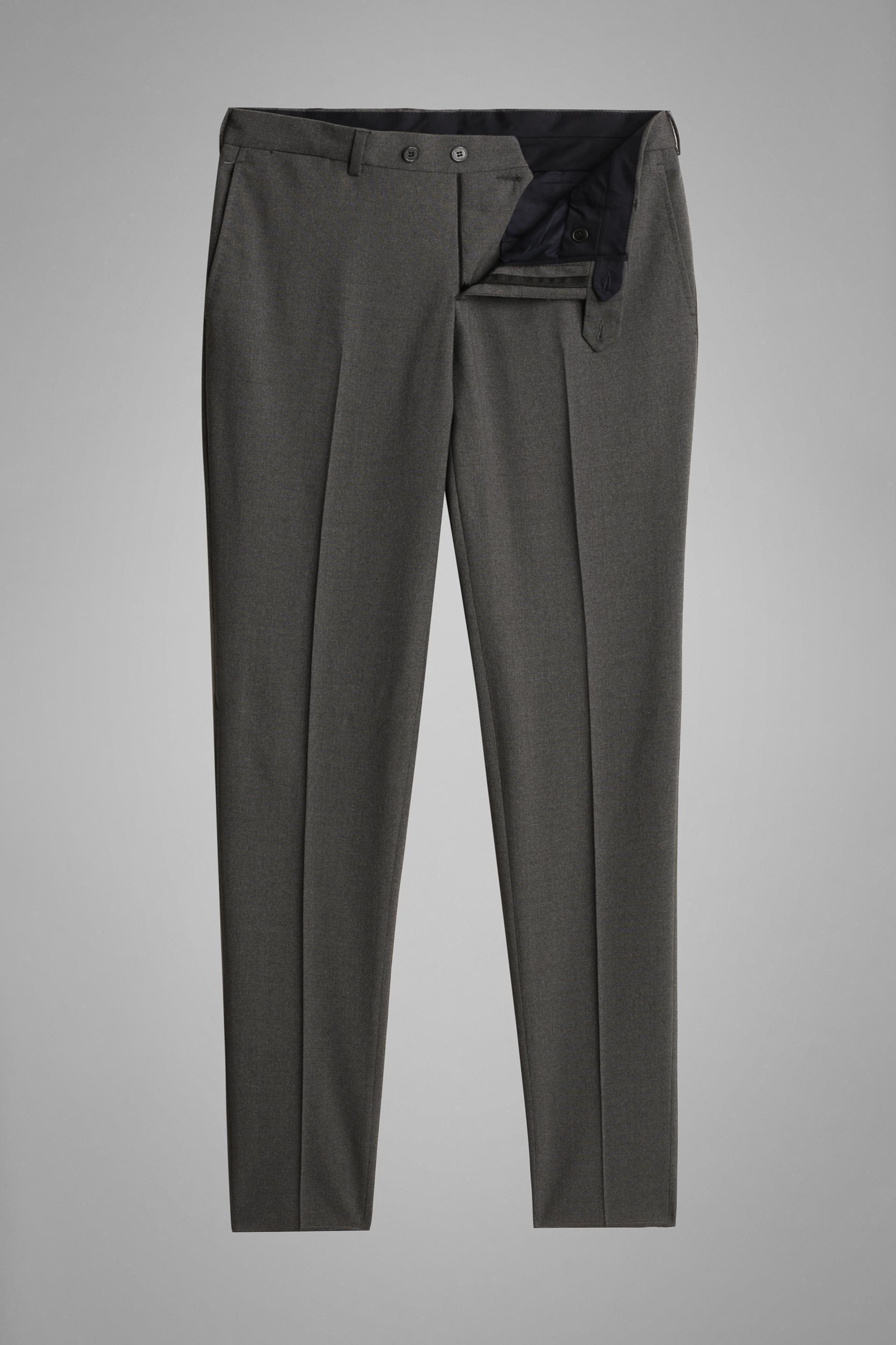 Grey Wool Travel Suit Trousers, , large image number 4