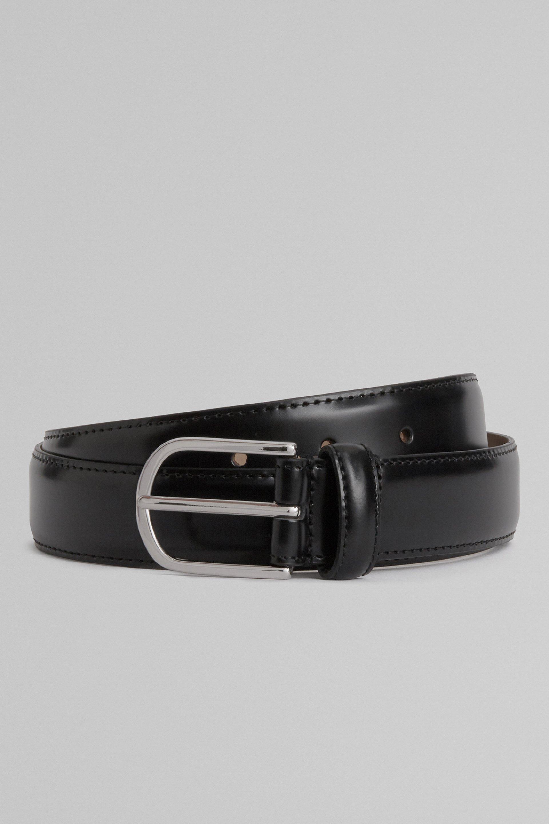 Boggi Milano - Black Saddle-Stitched Leather Belt