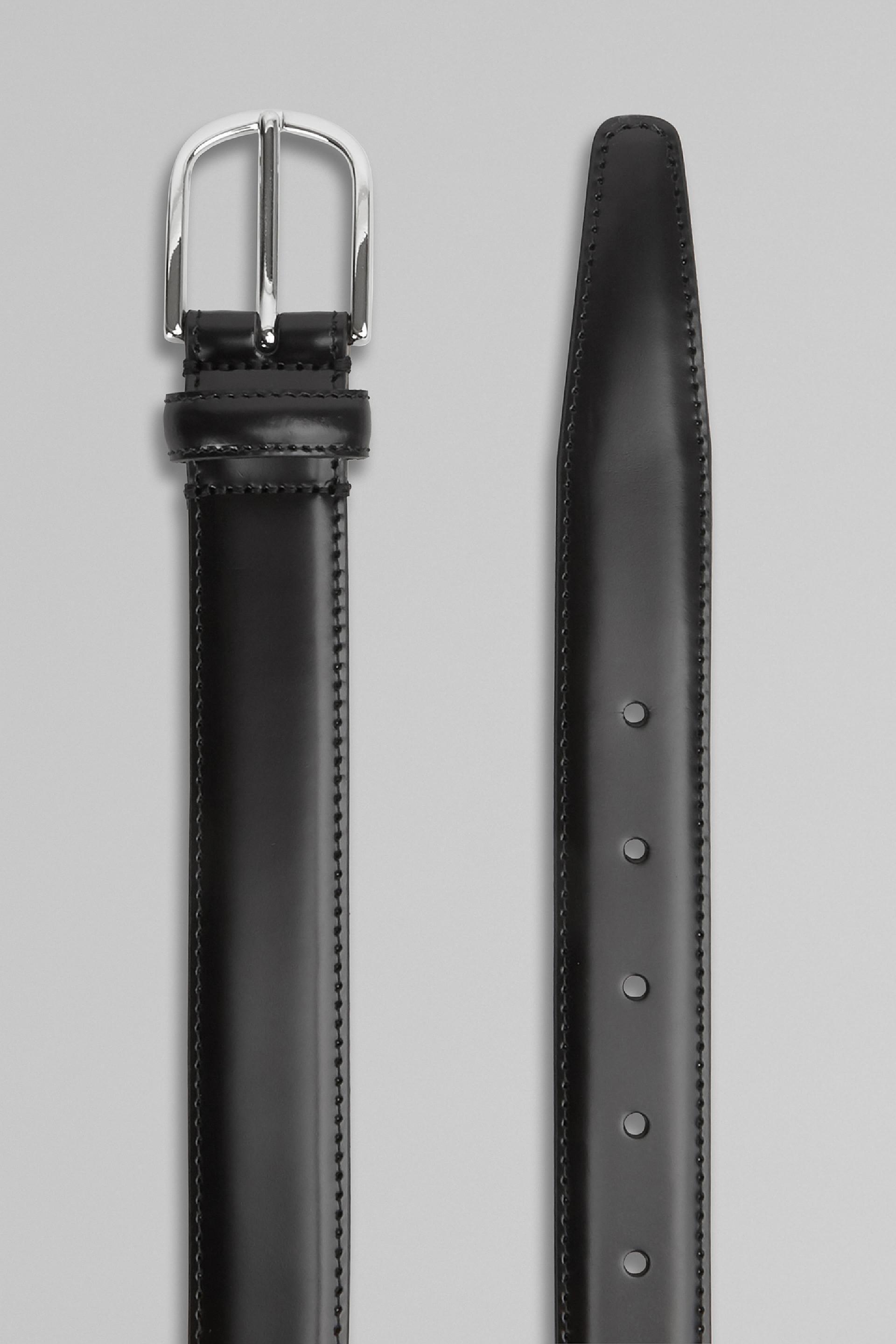 Boggi Milano - Black Saddle-Stitched Leather Belt
