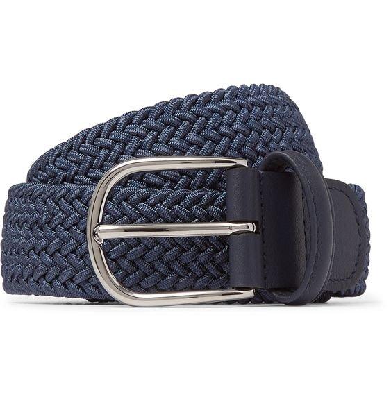 Blue Viscose Mix Stretch Woven Belt, , large image number 1