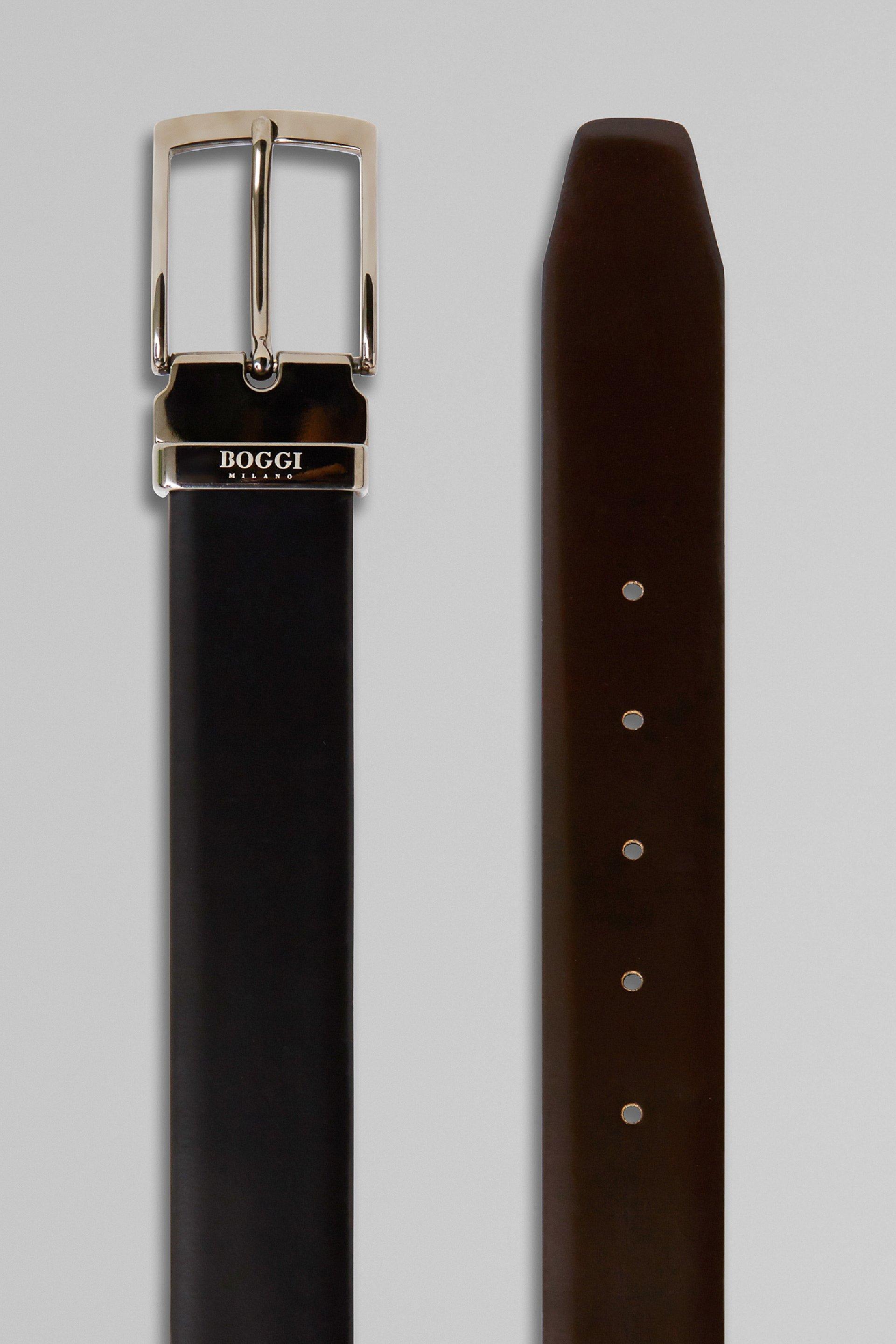 Black Reversible Glossy Leather Belt, , large image number 2