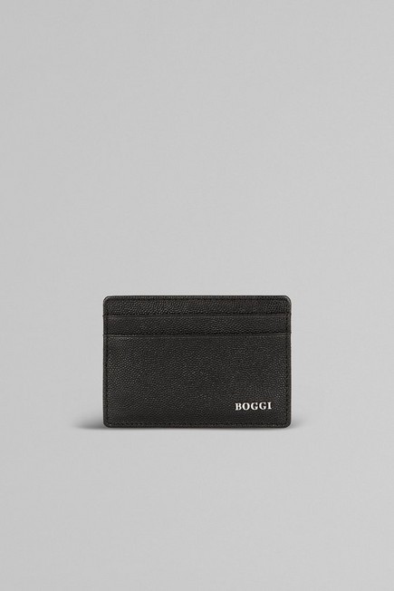 Boggi Milano - Black Caviar Leather Card Holder For Men