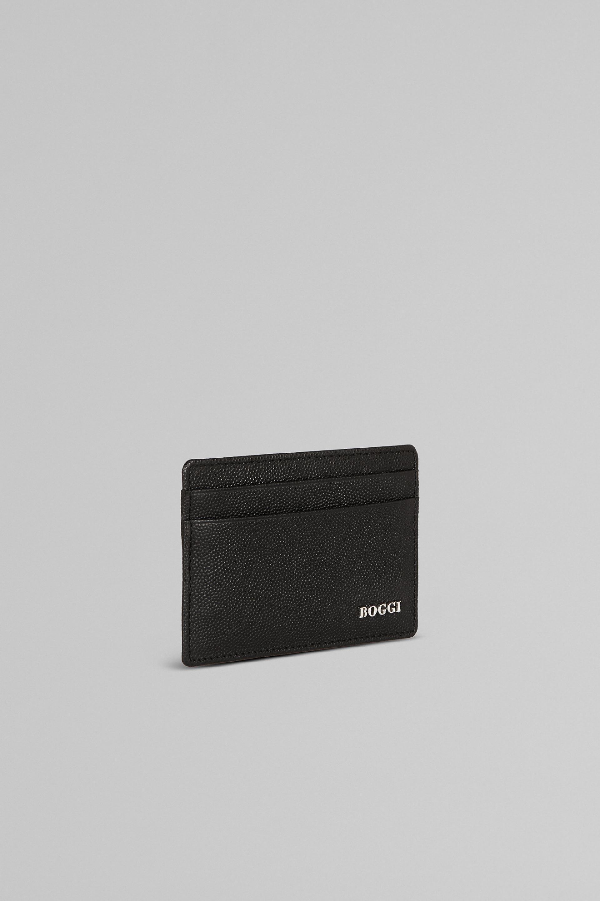 Black Caviar Leather Card Holder, Black, large image number 1