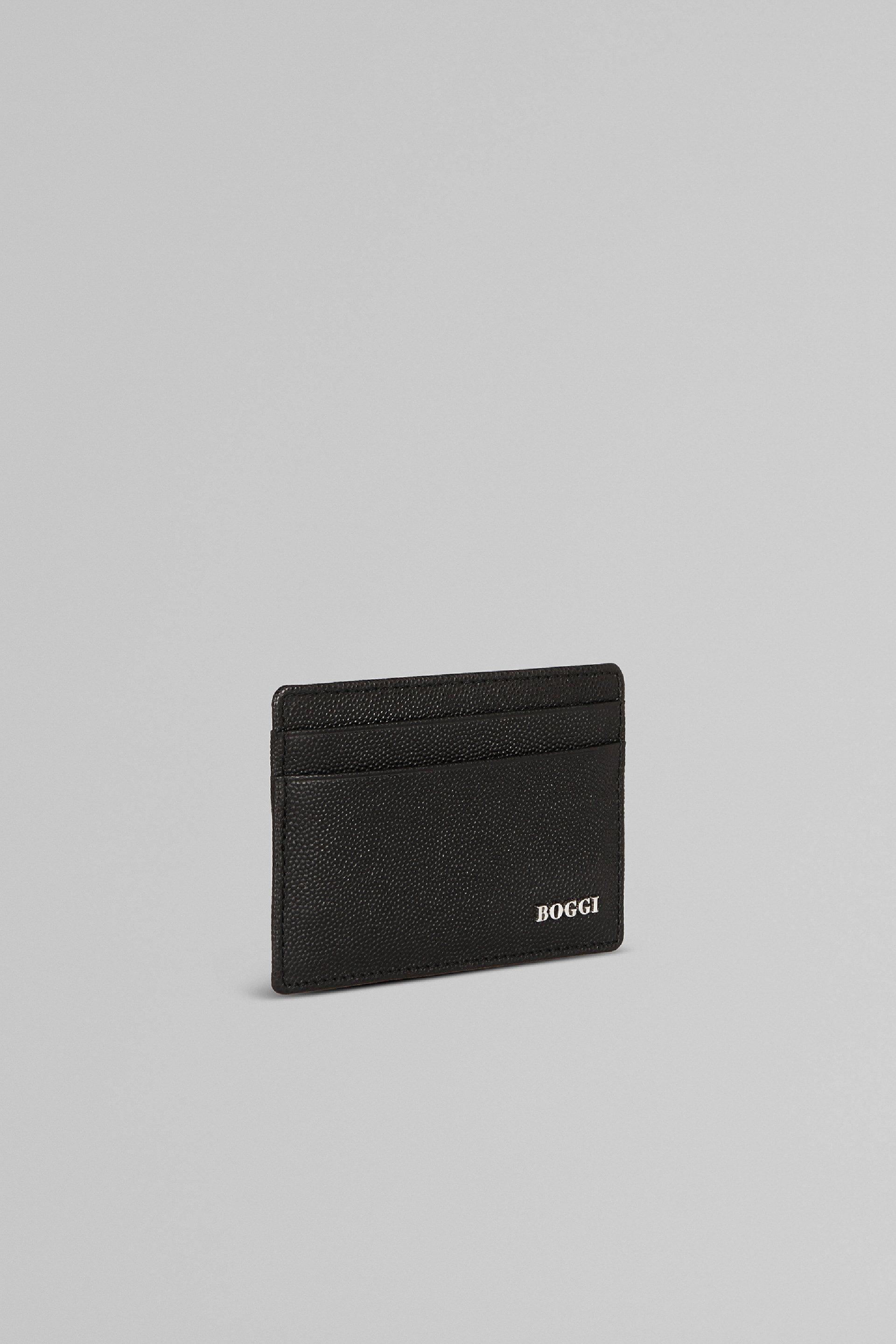 Black Caviar Leather Card Holder, Black, large image number 2