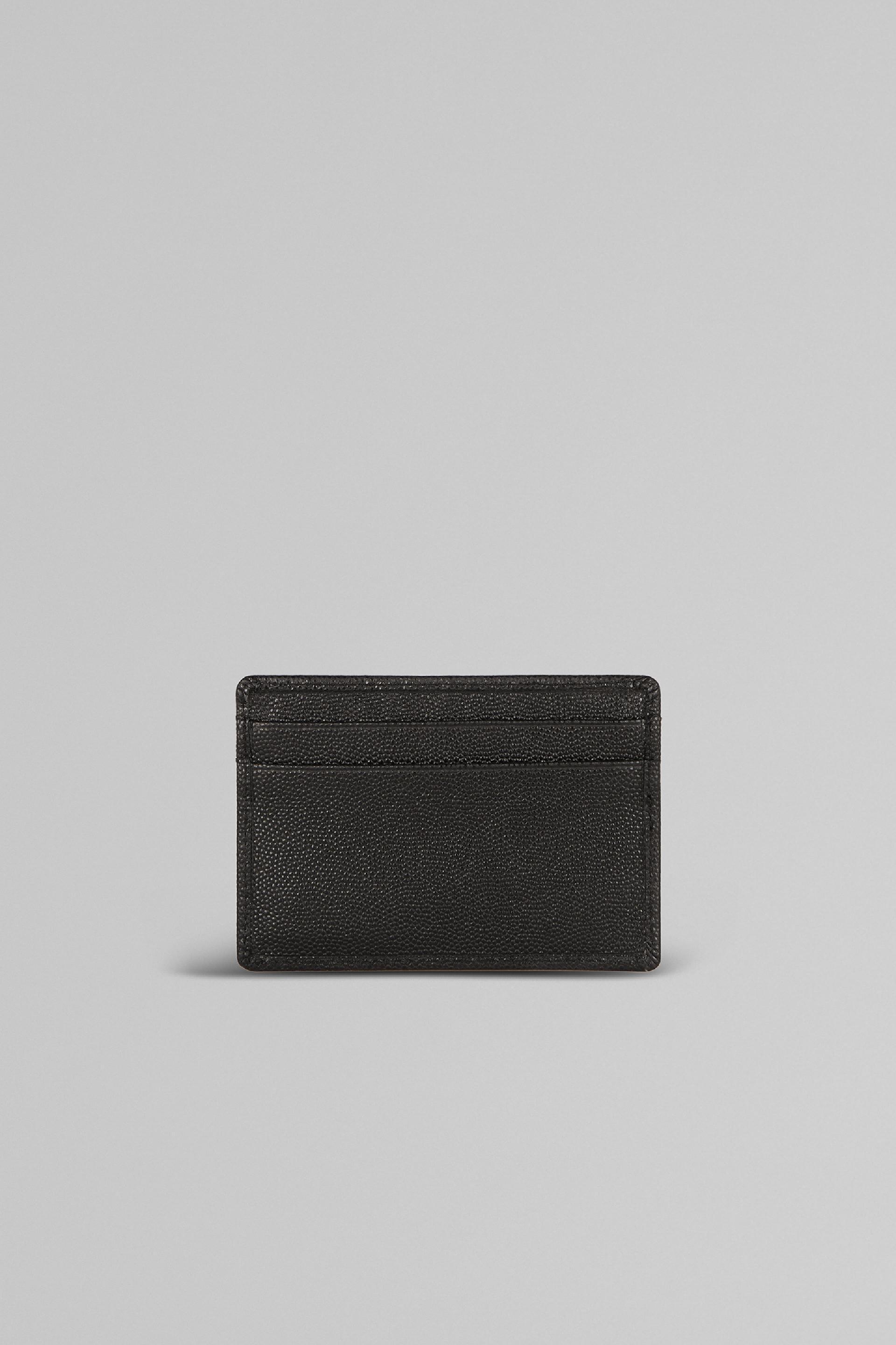 Black Caviar Leather Card Holder, Black, large image number 3