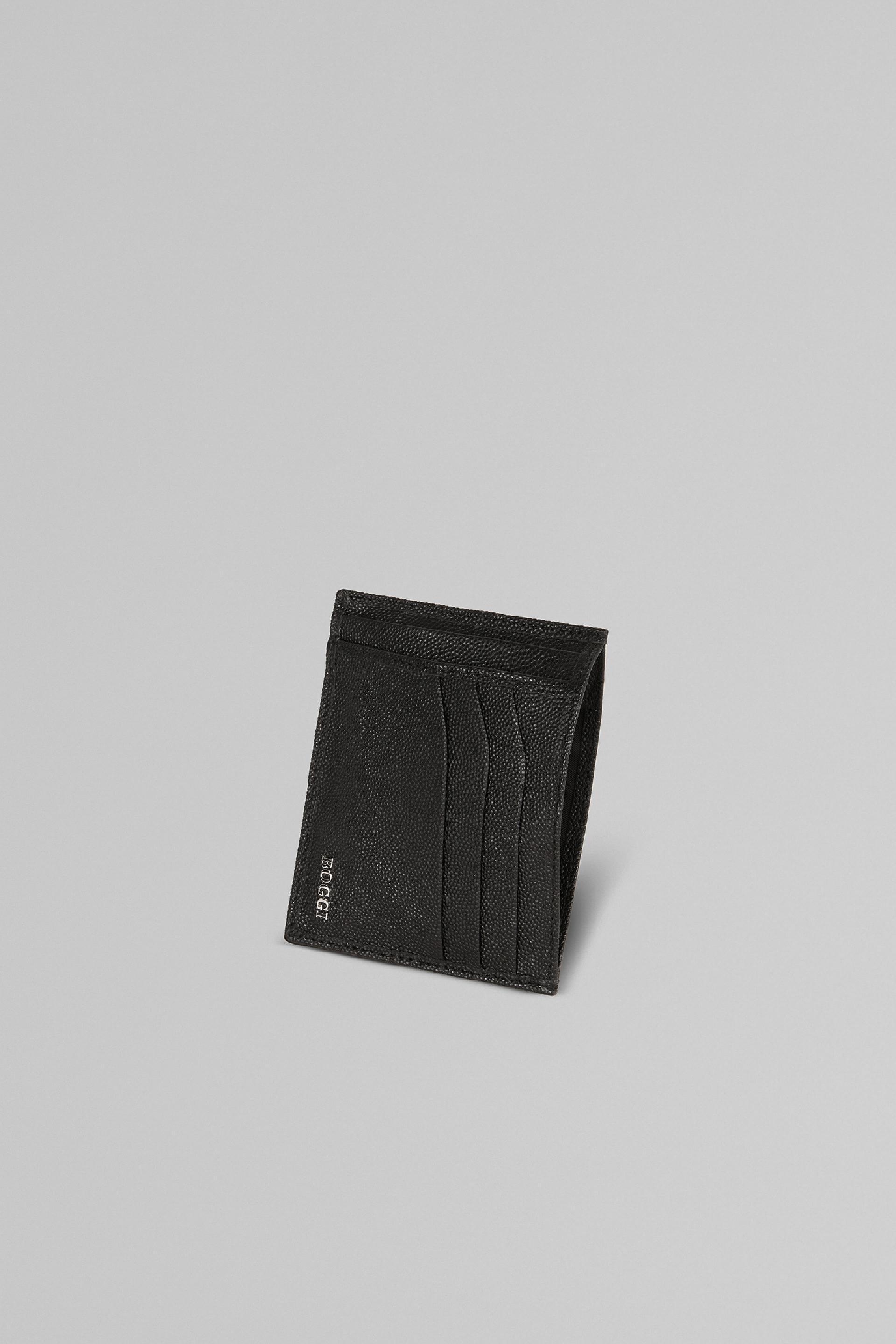 Black Caviar Leather Card Holder, Black, large image number 3