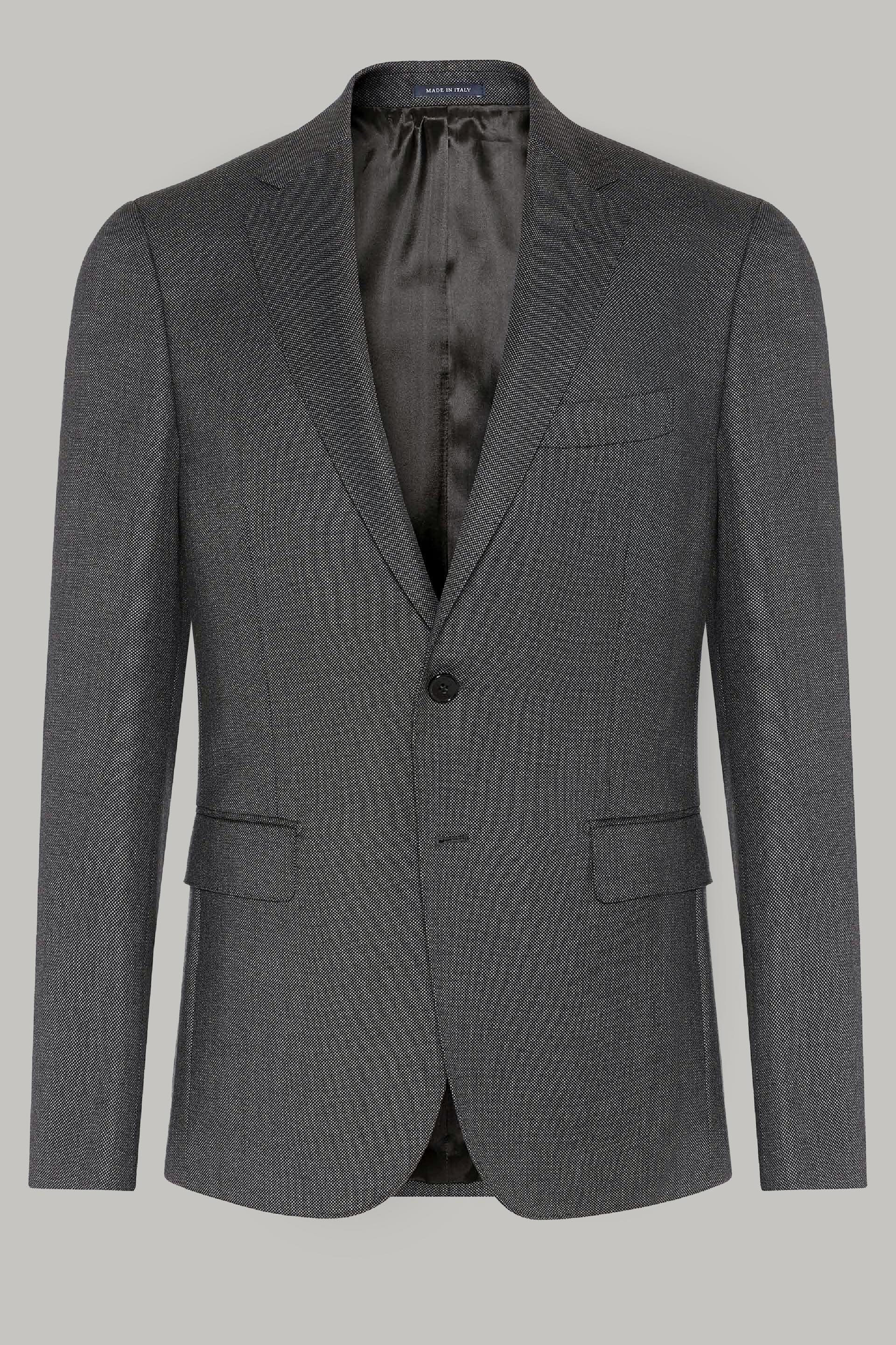 Grey Super 110 Slim Birdseye Jacket, , large image number 4