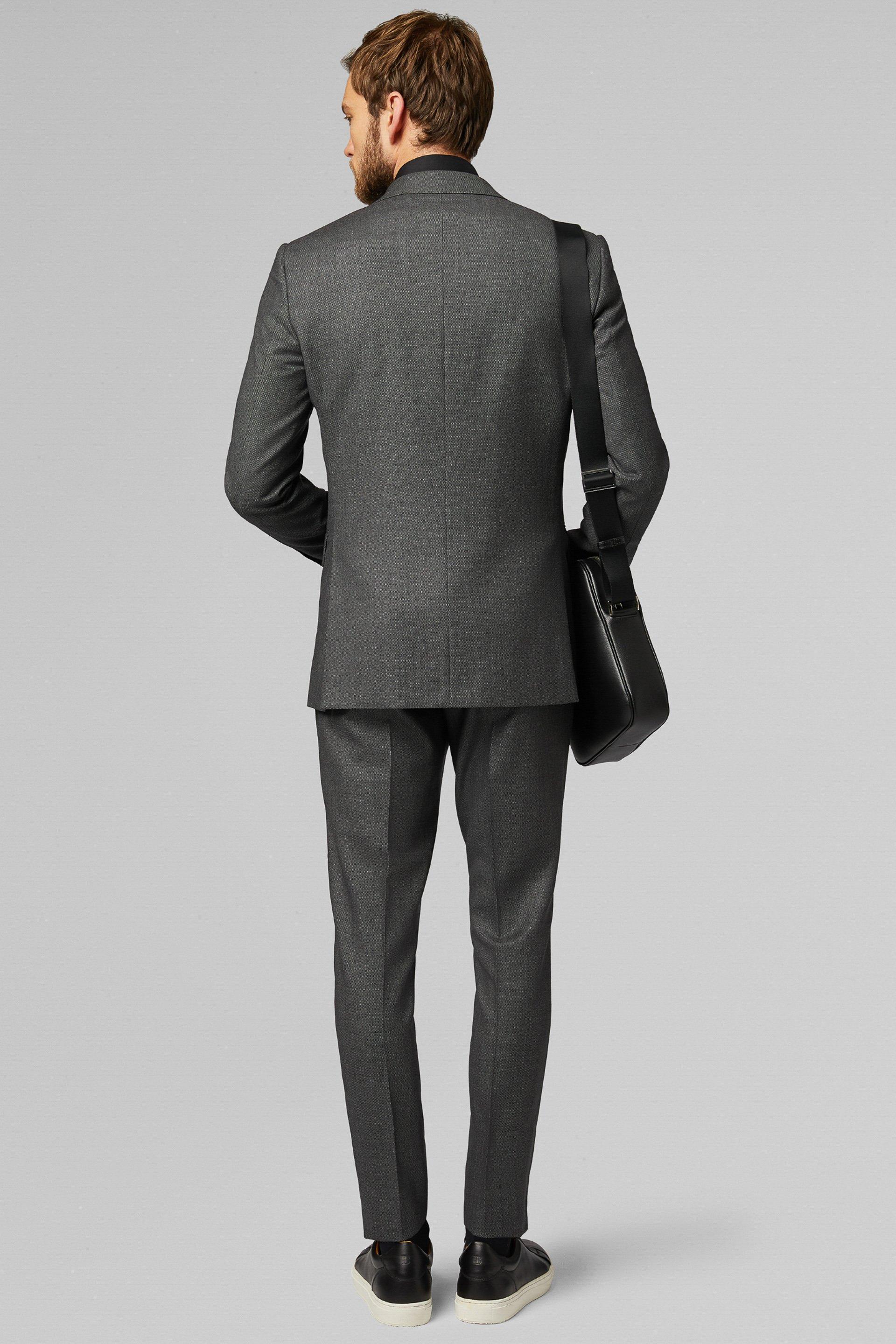 Grey Birdseye Jacket In Super 110 Wool Grey, Medium grey, large image number 11
