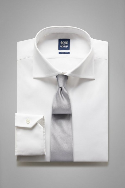 Boggi Milano - White Stretch Cotton Shirt - Regular