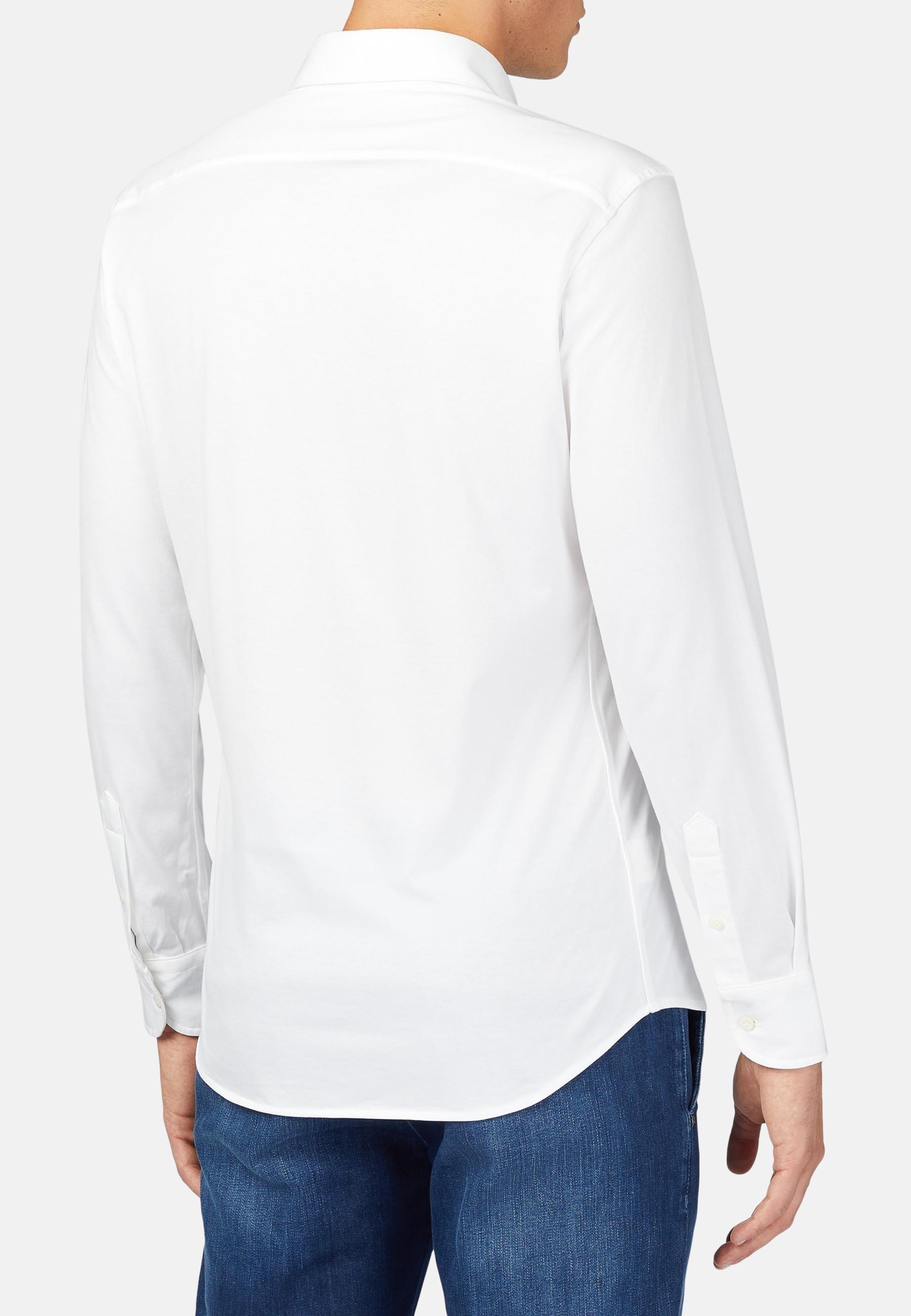 White Cotton Jersey Slim Polo Shirt, 3901_BCO, large image number 2