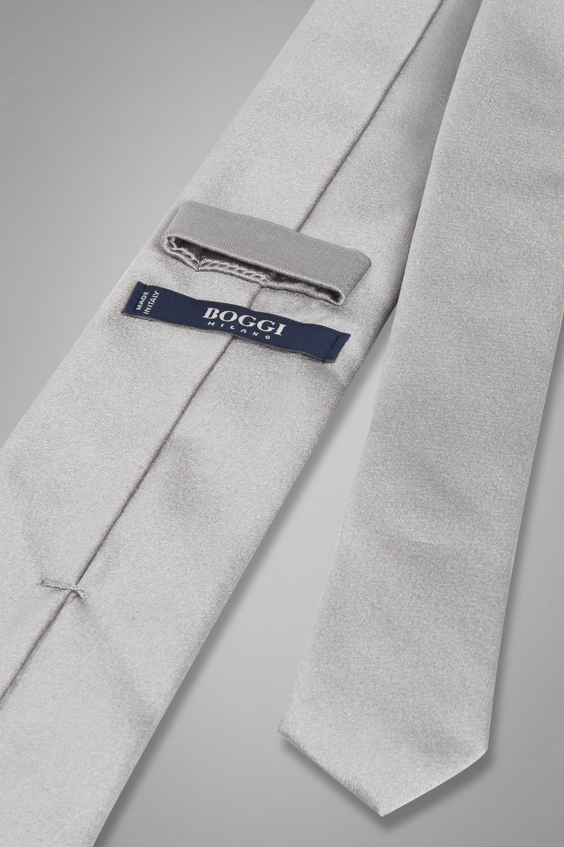 Silver Silk Tie, Silver, large image number 1