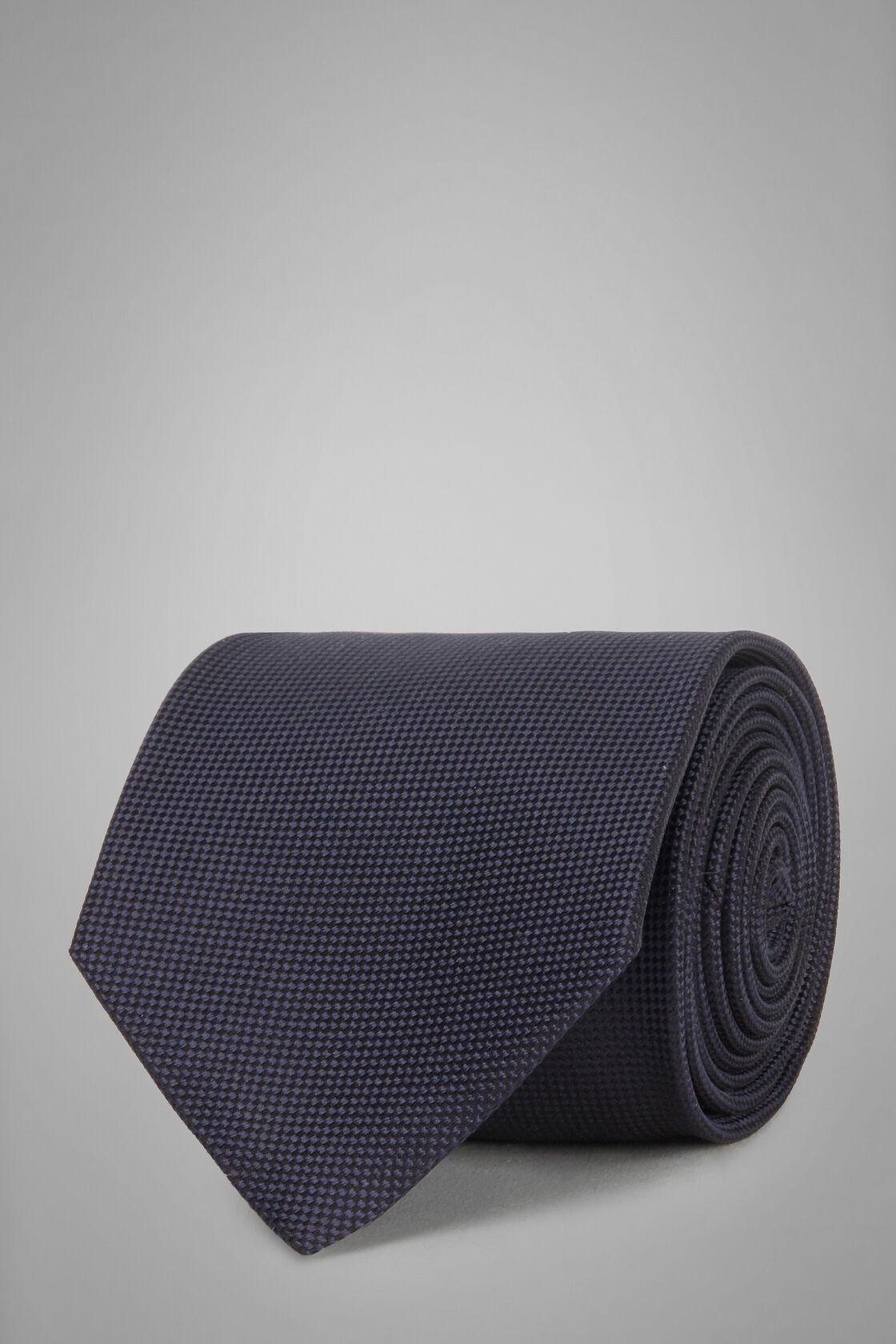 Blue Silk Jacquard Tie, Navy blue, large image number 0