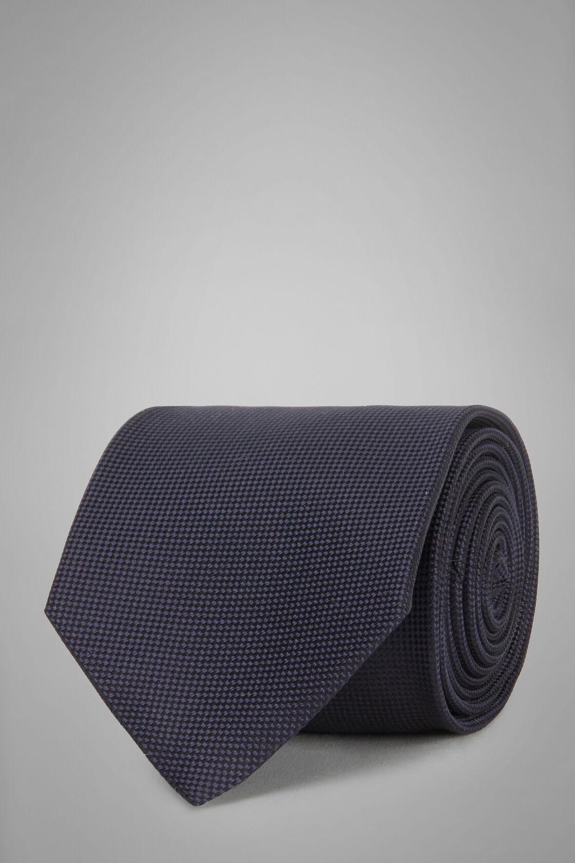 ربطة عنق حرير جاكار أزرق, Navy blue, medium
