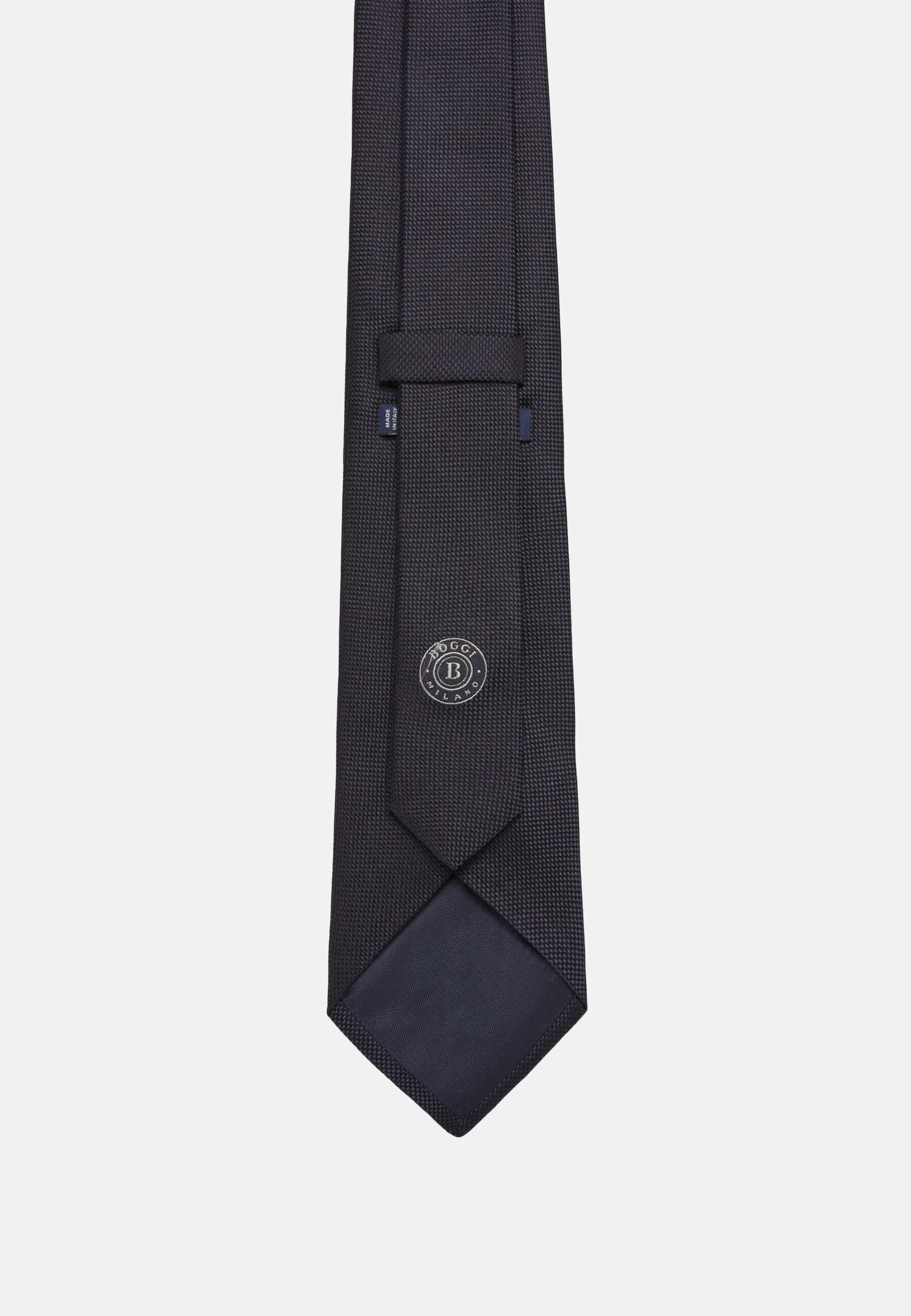 ربطة عنق حرير جاكار أزرق, Navy blue, medium