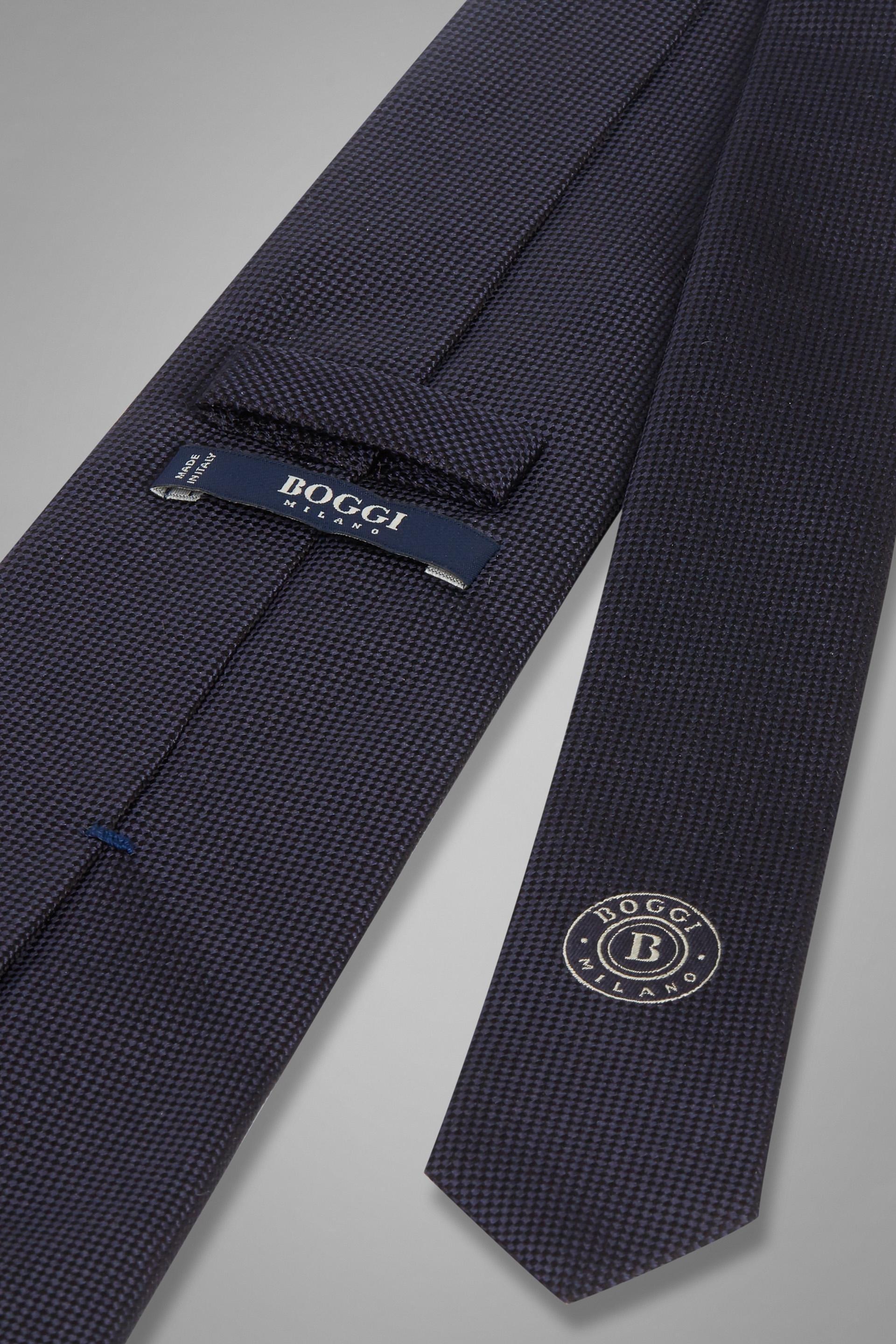 ربطة عنق حرير جاكار أزرق, Navy blue, medium