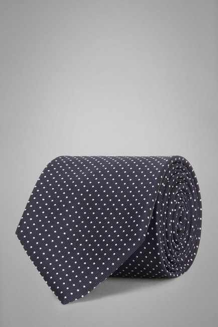 Boggi Milano - ربطة عنق حرير من الجاكار أزرق