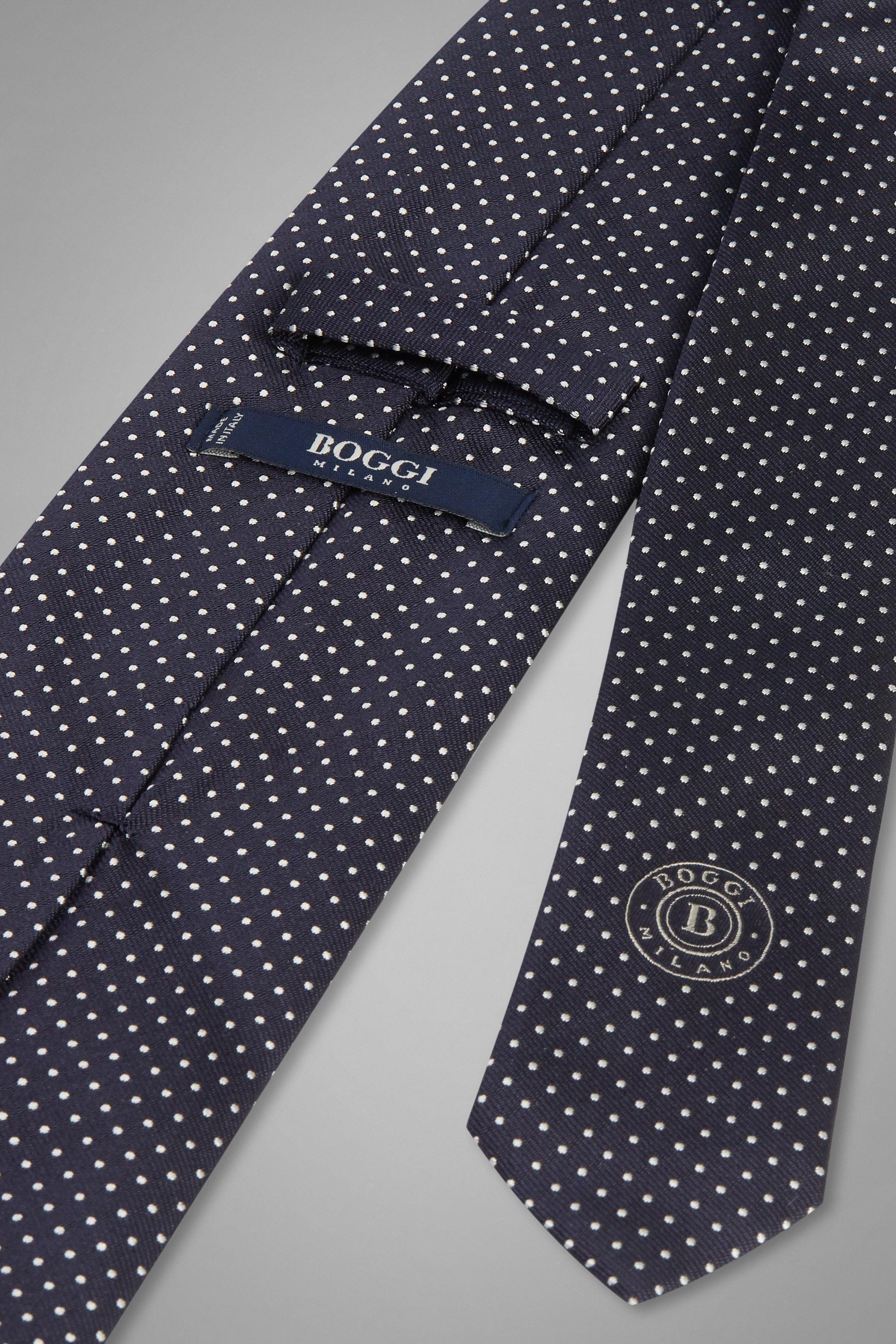 ربطة عنق حرير من الجاكار أزرق, Navy blue, large image number 1
