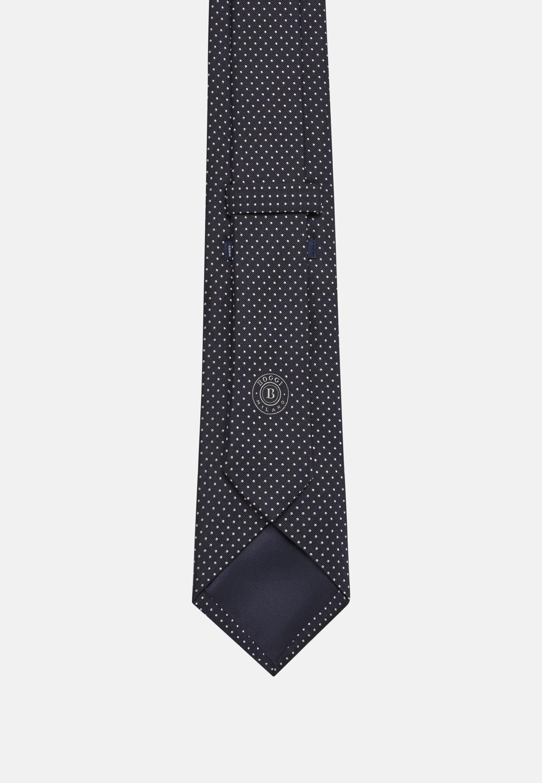 Silk Jacquard Tie Navy blue, 3901_NAVY, large image number 1