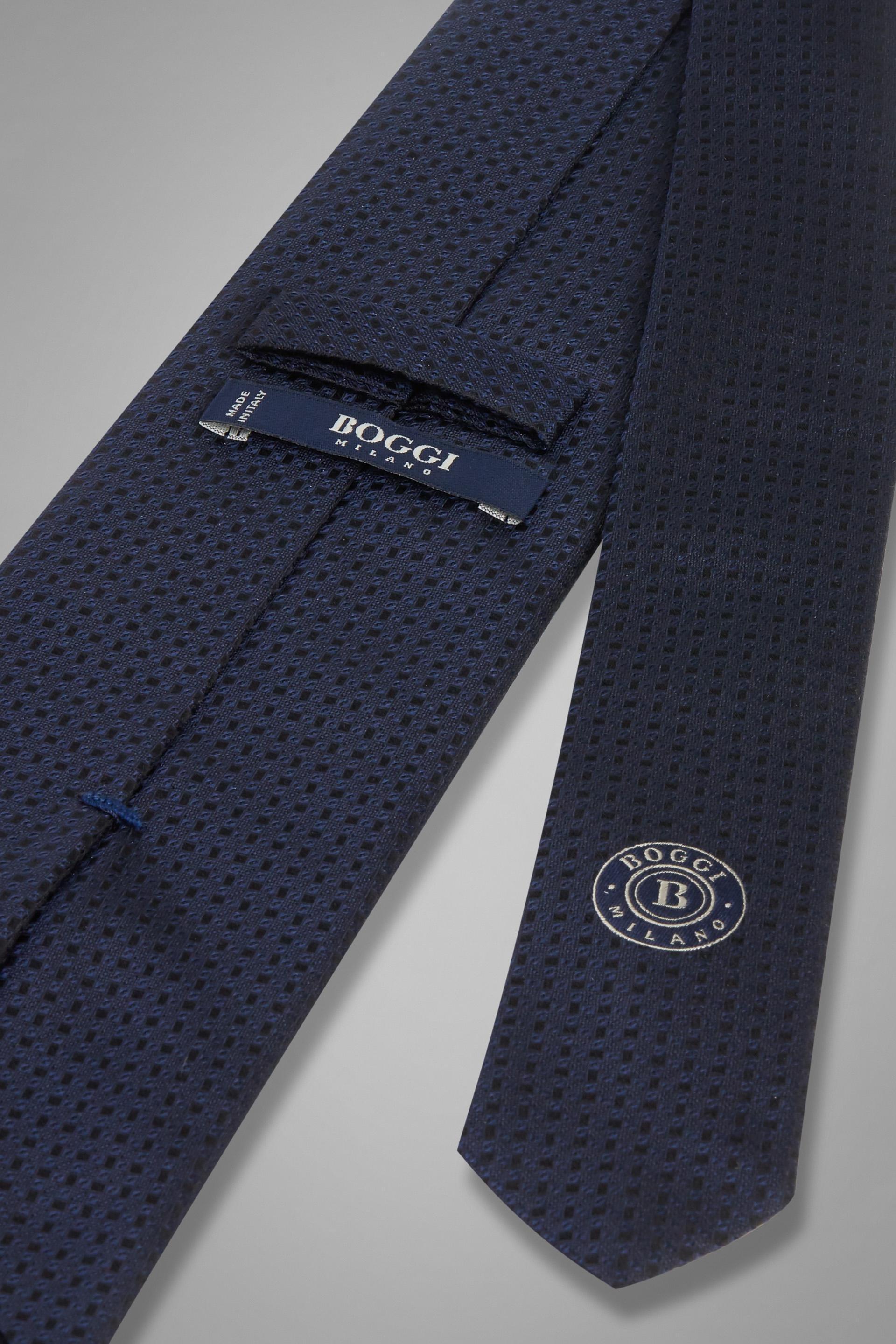 Silk Jacquard Tie, Navy Blue, Navy blue, large image number 2