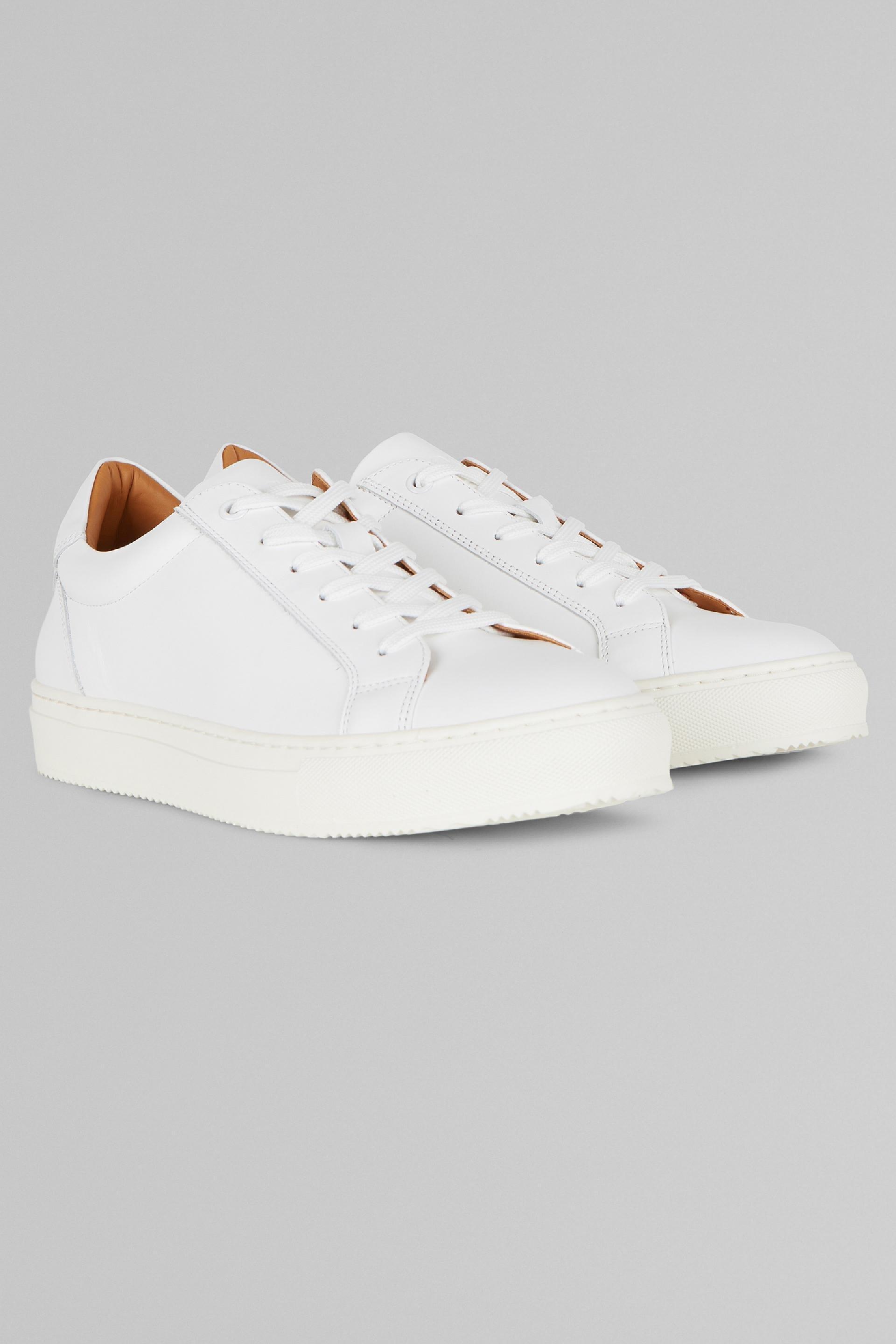 White Leather Trainers, 3901_BCO, large image number 6